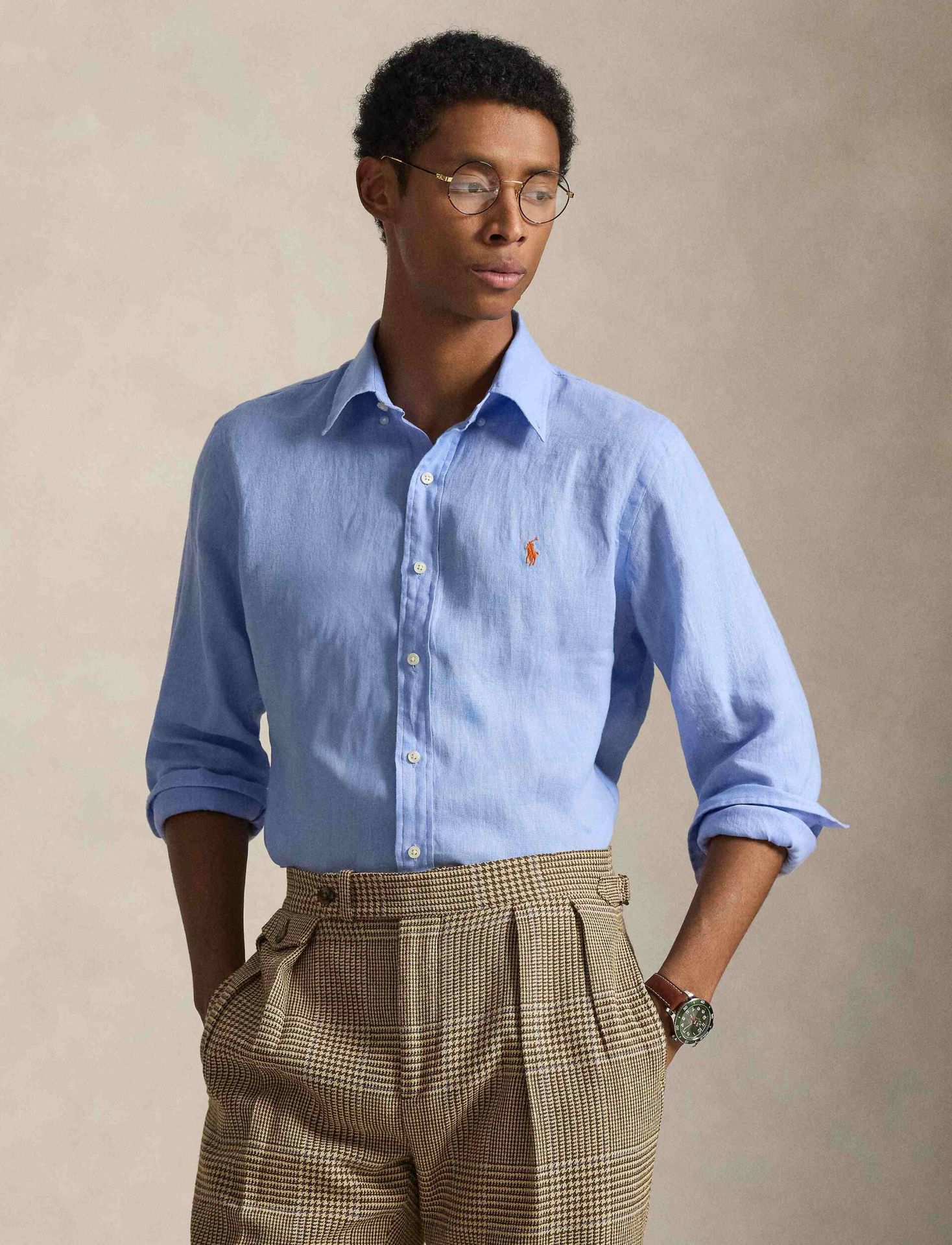 POLO RALPH LAUREN Lniana koszula Custom fit