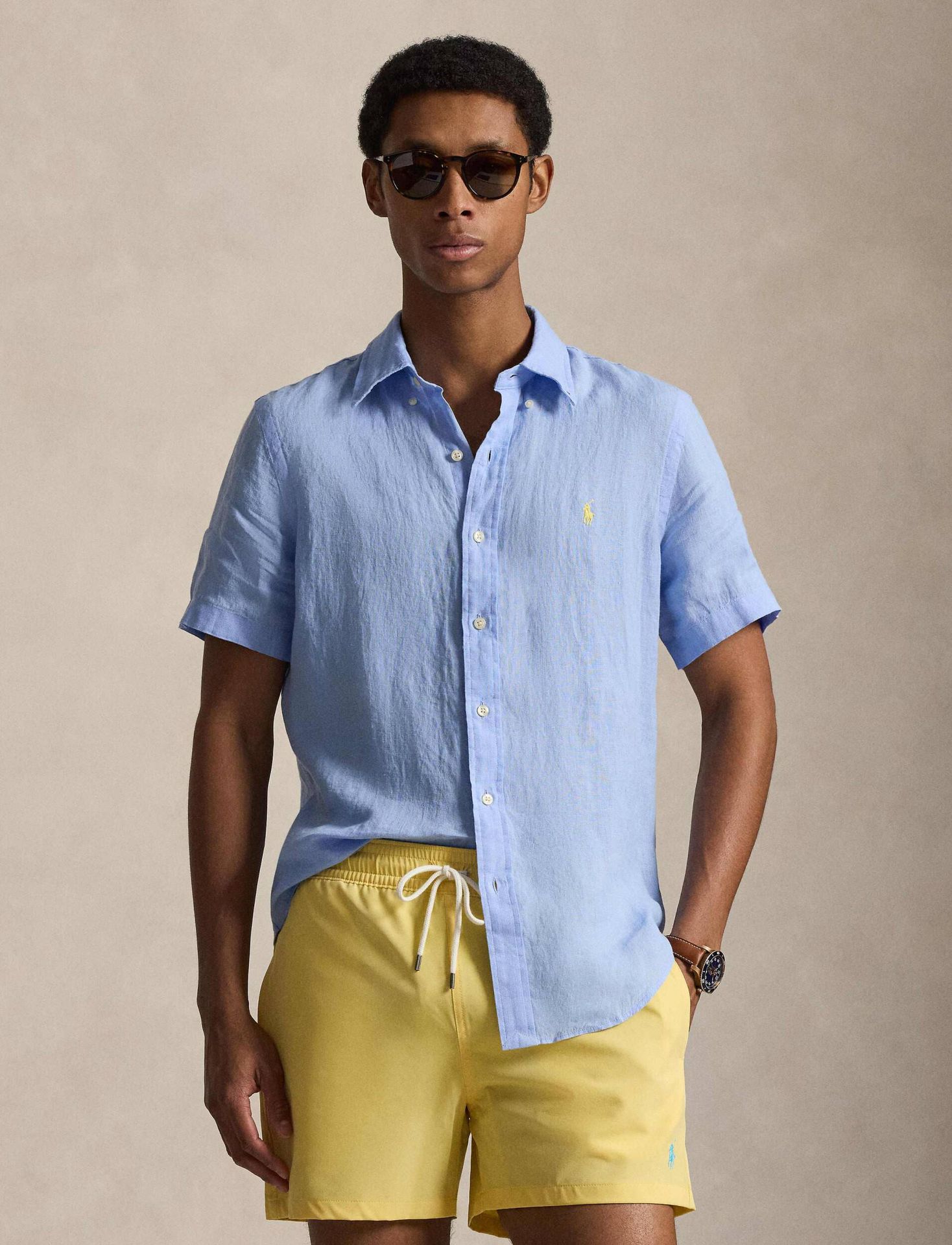 POLO RALPH LAUREN Lniana koszula Custom fit