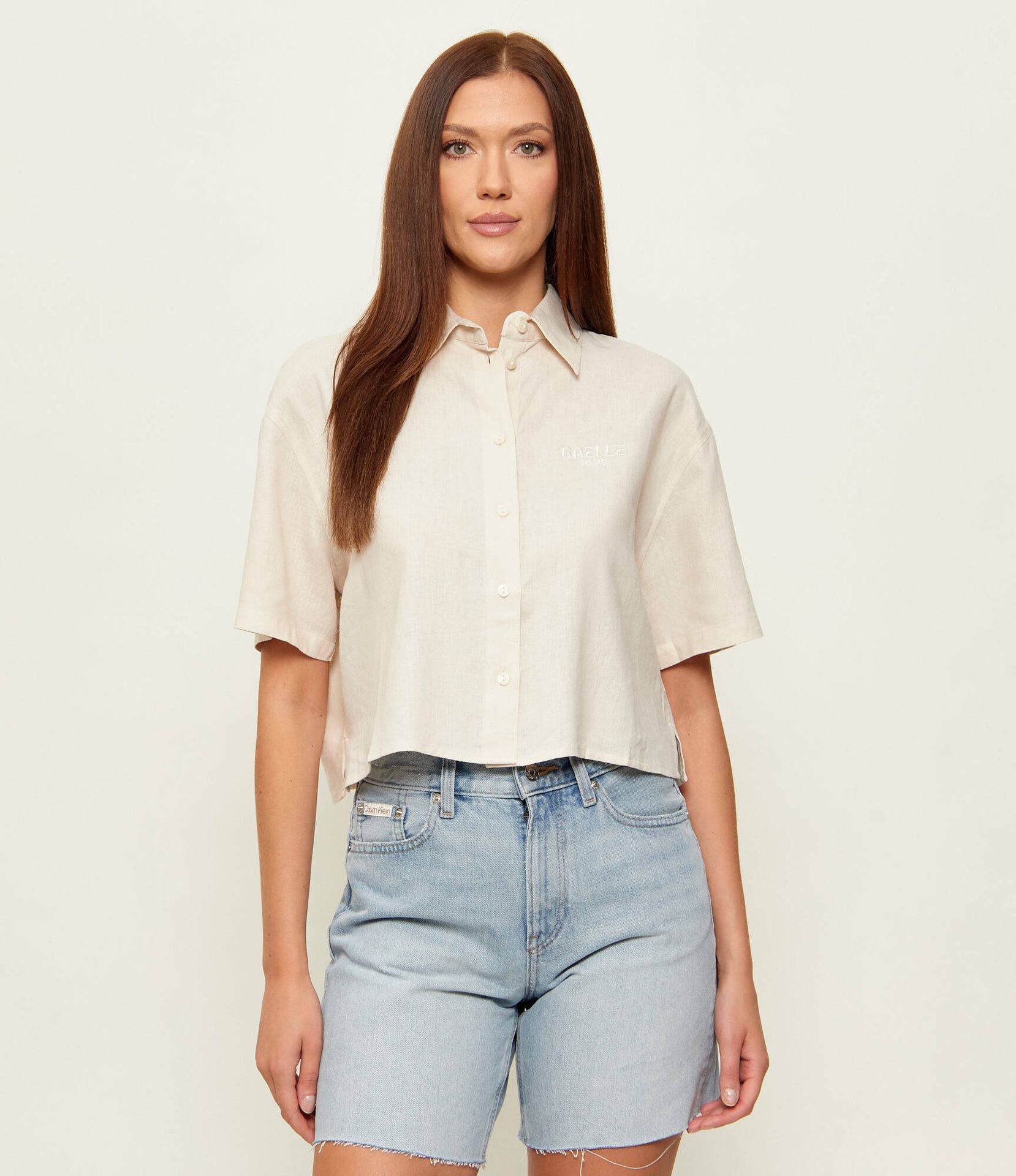Gaëlle Paris Lniana koszula Cropped Fit