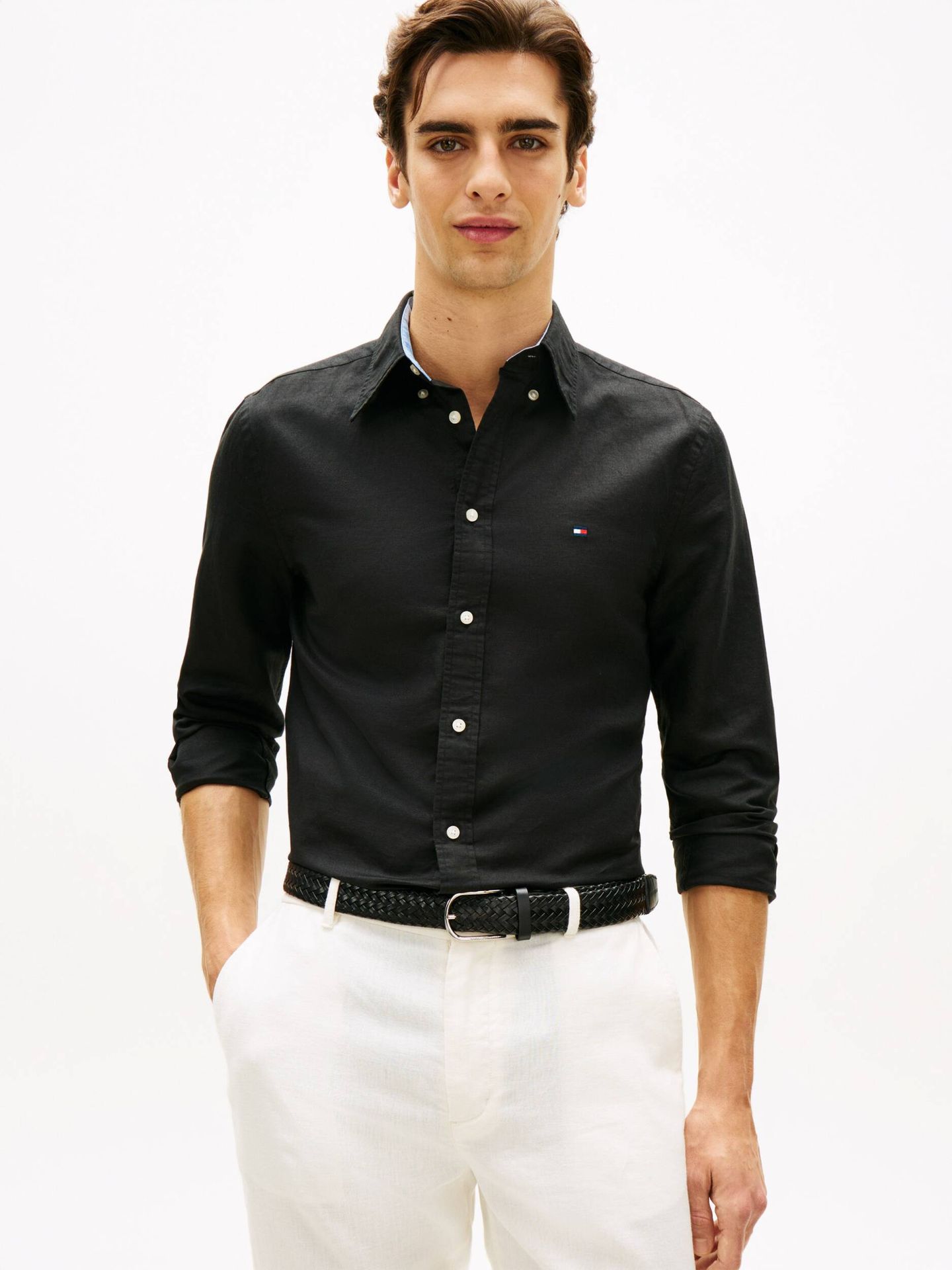 Tommy Hilfiger Koszula Regular Fit z dodatkiem lnu