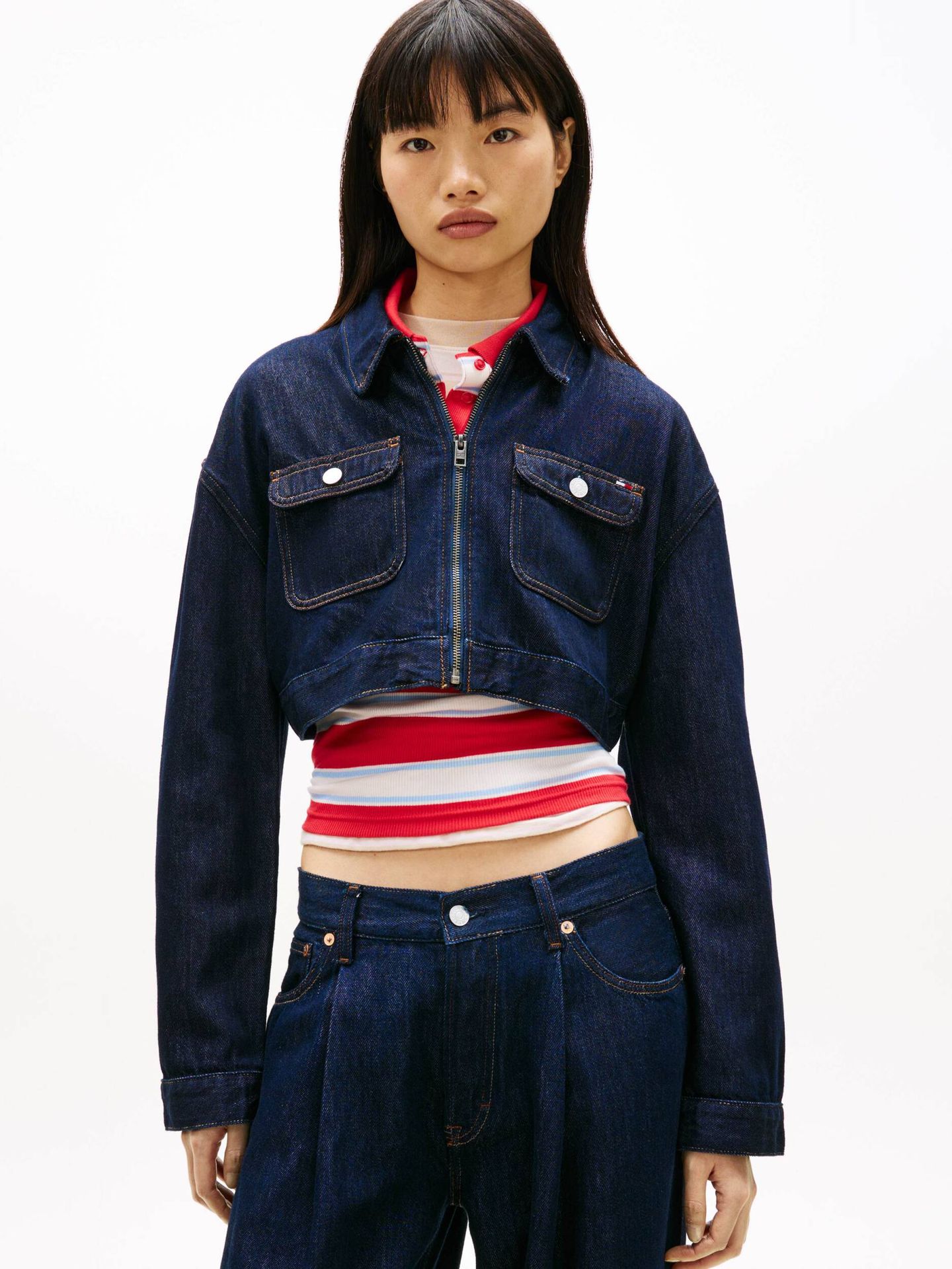 Tommy Jeans Jeansowa kurtka BJ4054 Cropped Fit