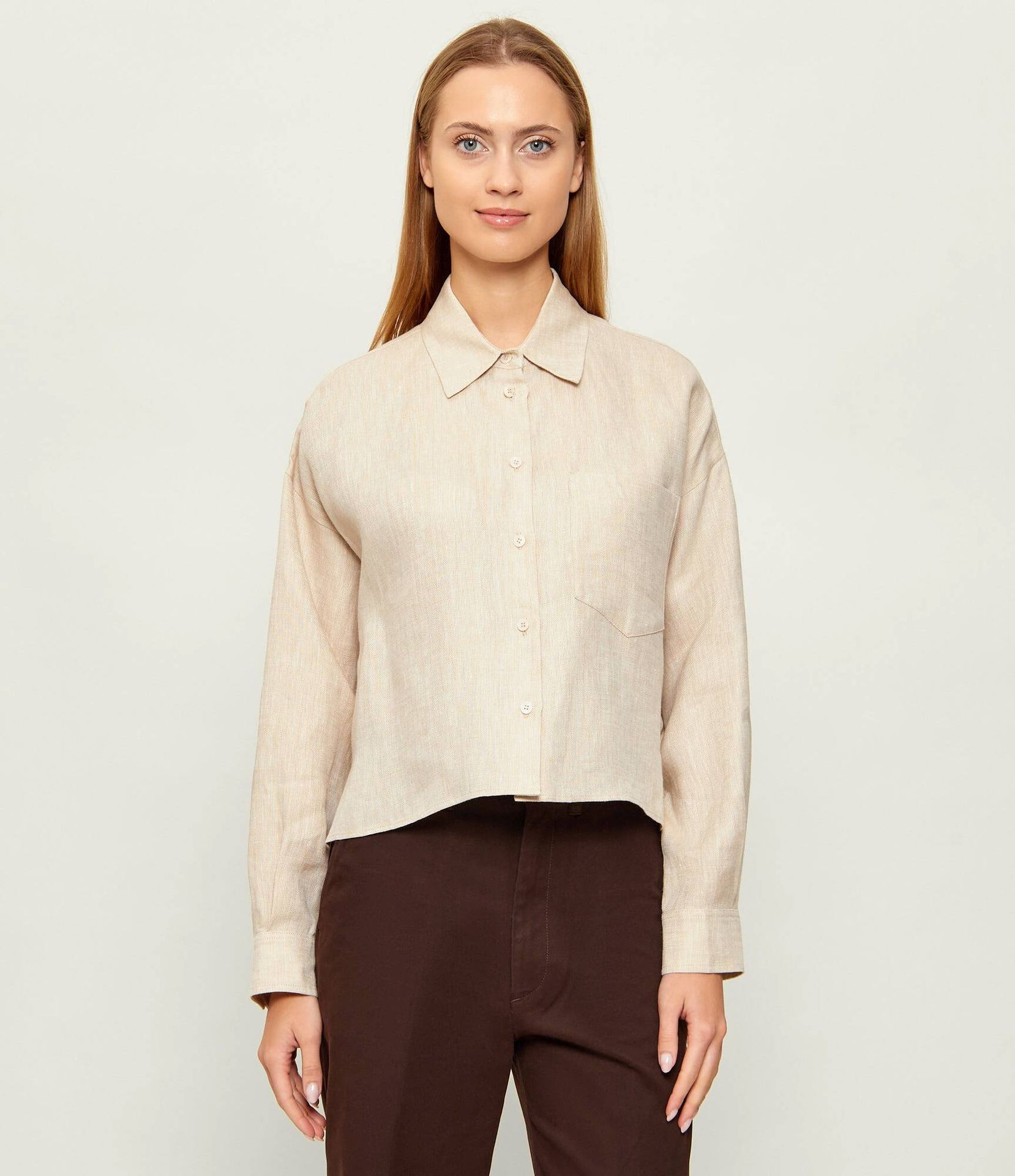 Weekend MaxMara Lniana koszula WKDCAPO Relaxed fit
