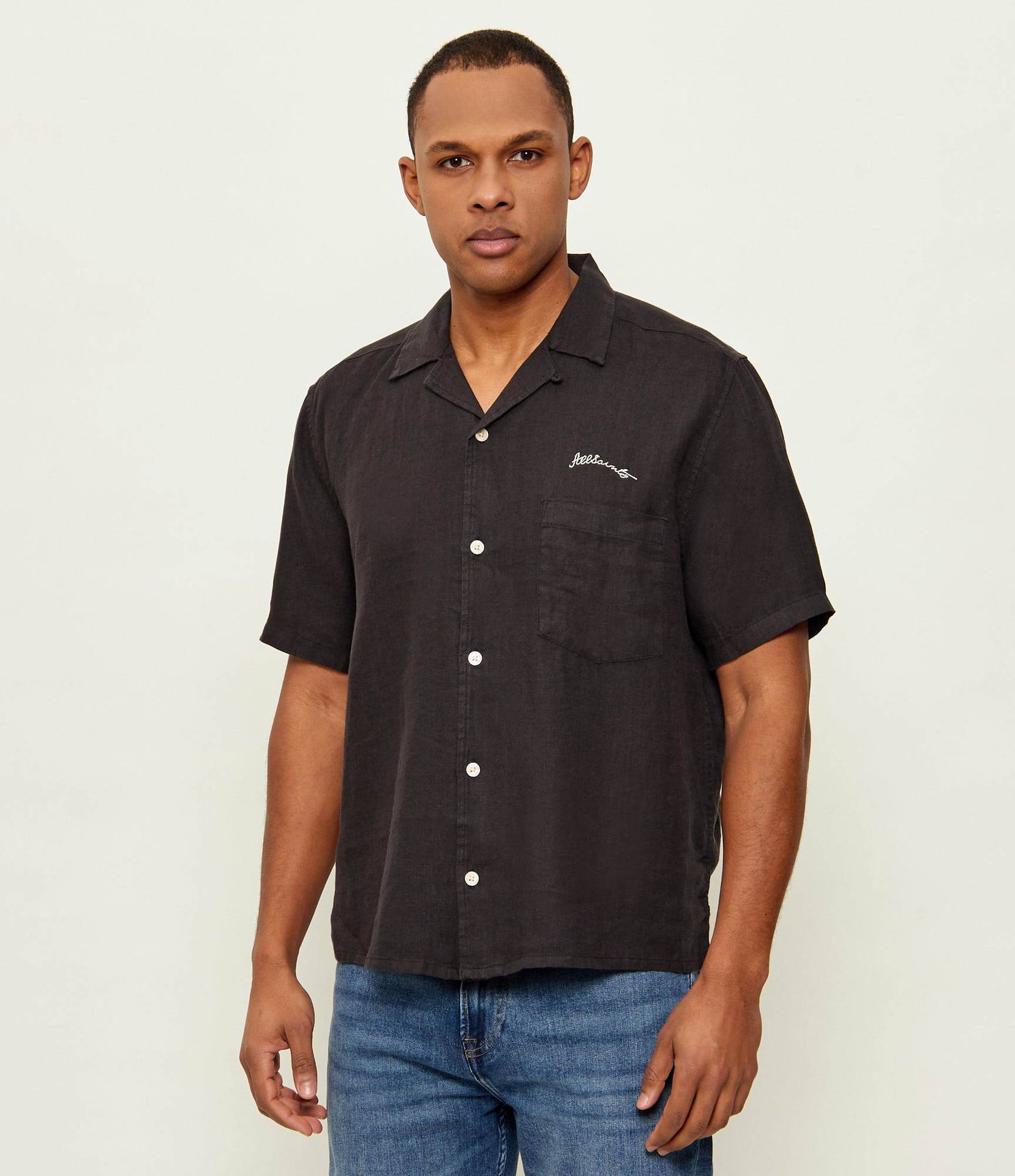 AllSaints Lniana koszula WILDER Loose fit