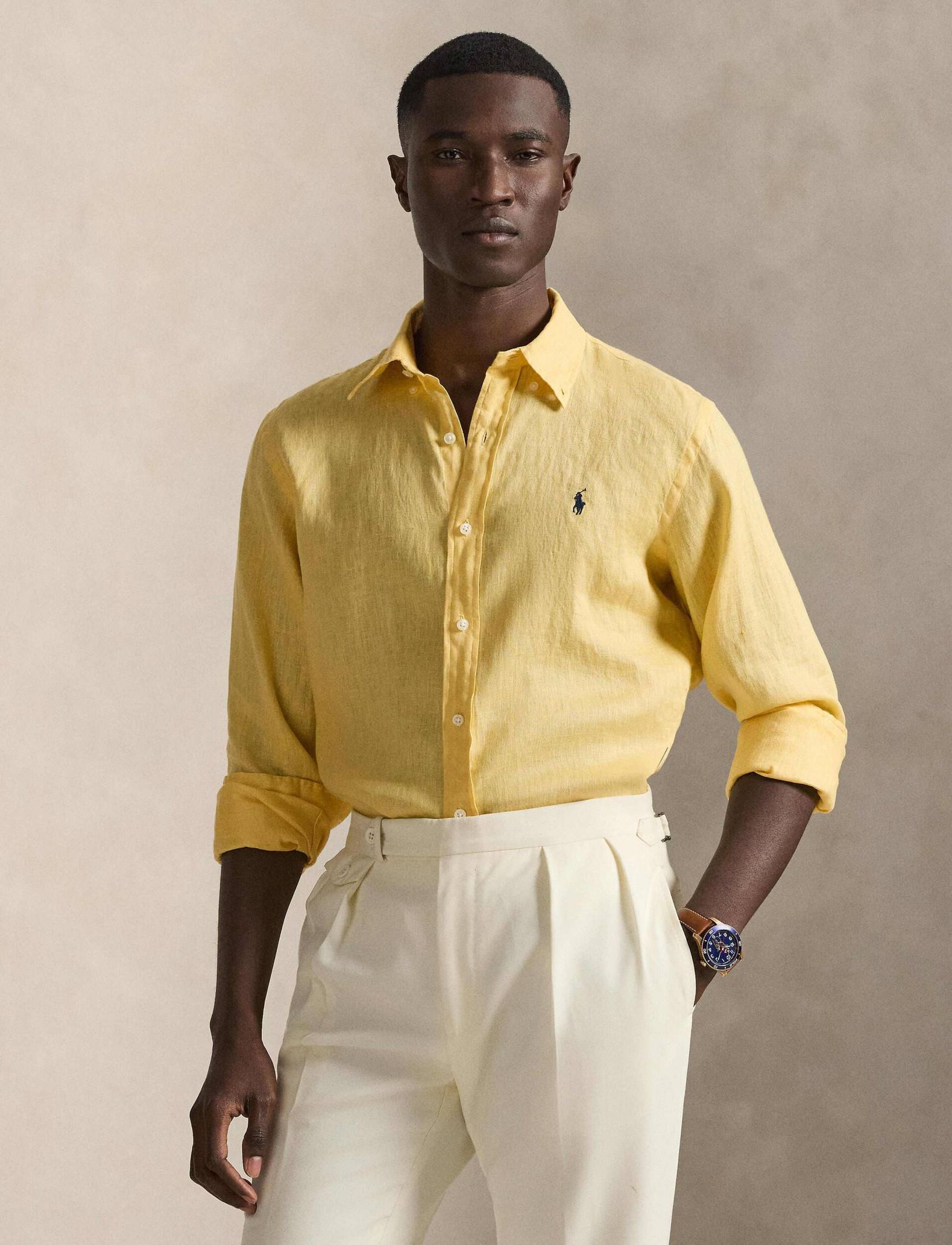POLO RALPH LAUREN Lniana koszula Custom fit
