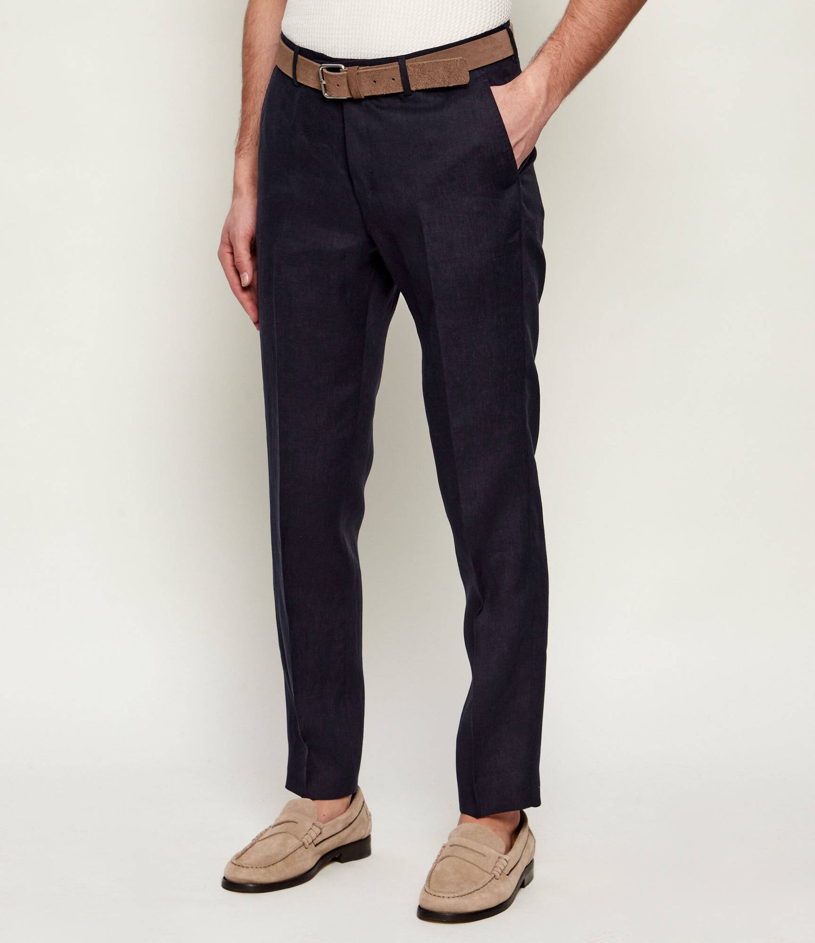 TIGER OF SWEDEN Lniane spodnie chino Tenuta Slim Fit
