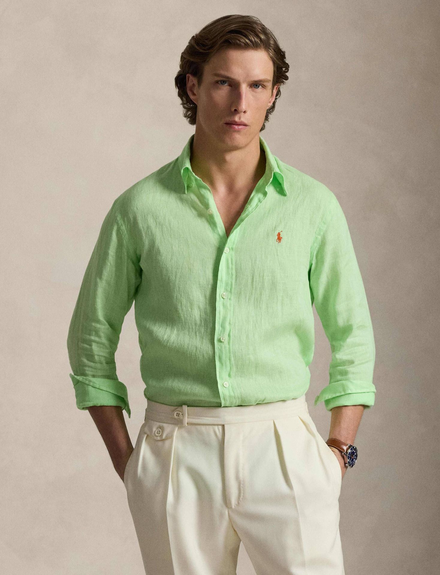 POLO RALPH LAUREN Lniana koszula Custom fit