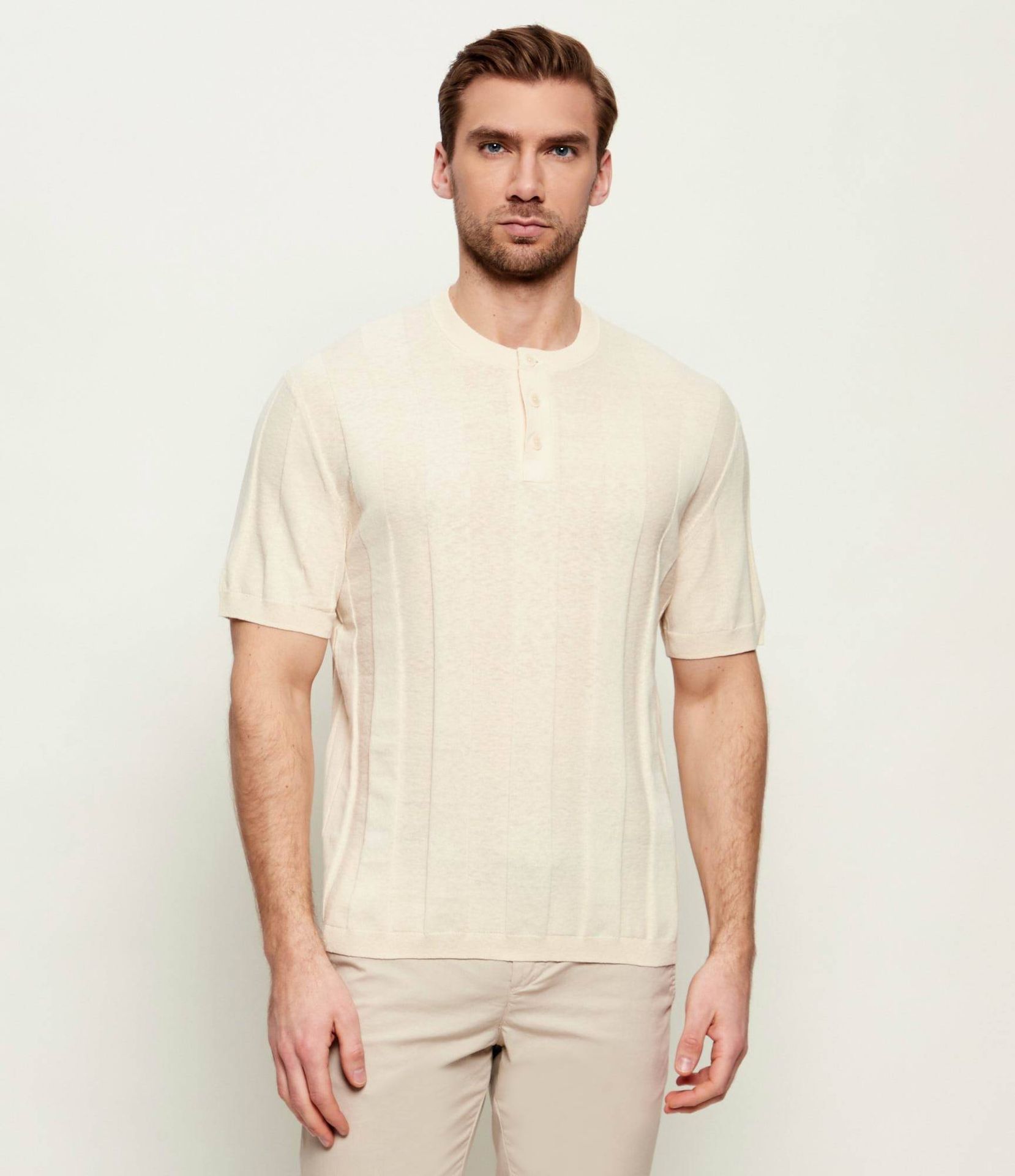 Drykorn Polo FREEKO Regular Fit z dodatkiem lnu
