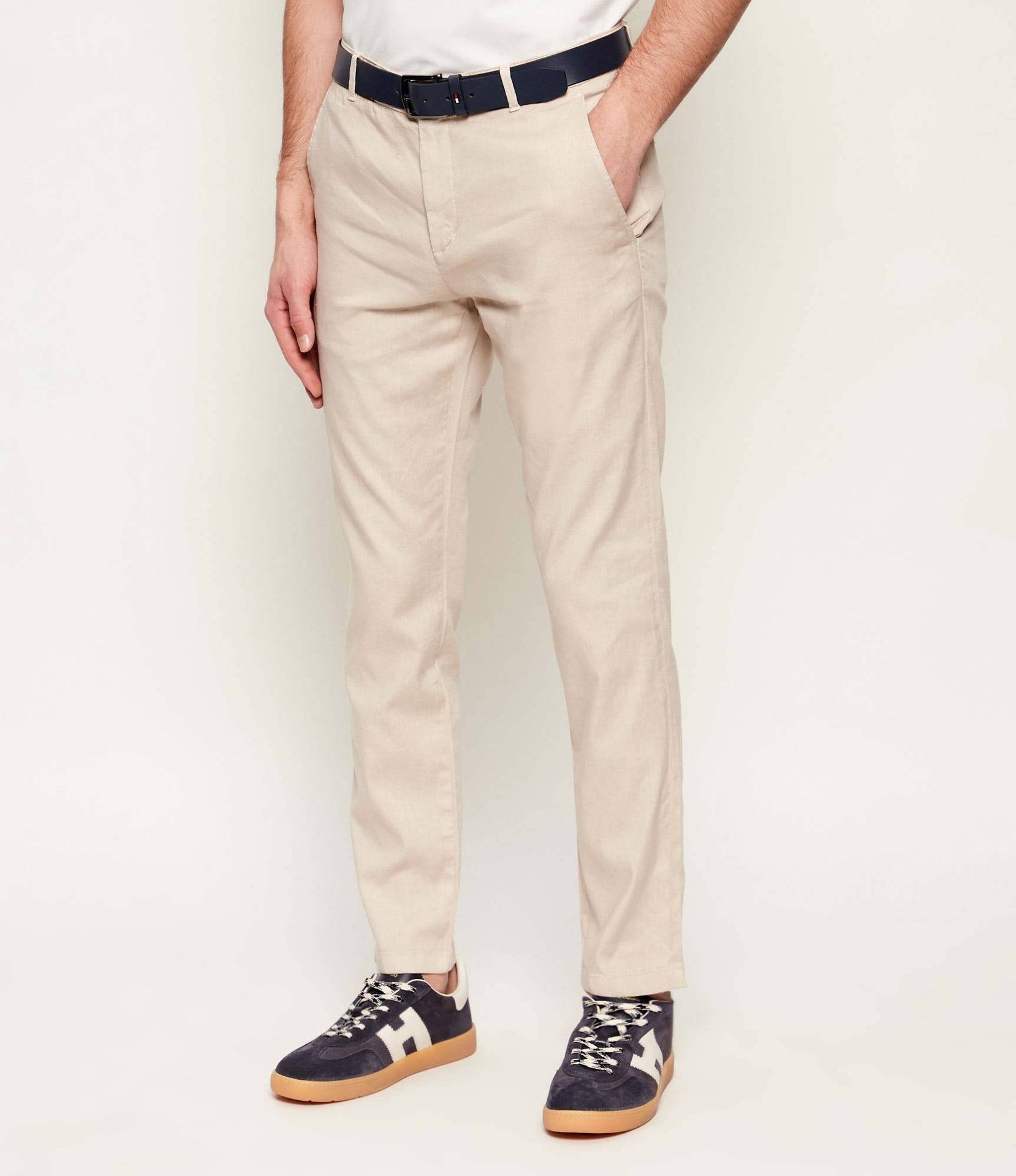 Bogner Lniane spodnie chino RILEY-G6 Slim Fit