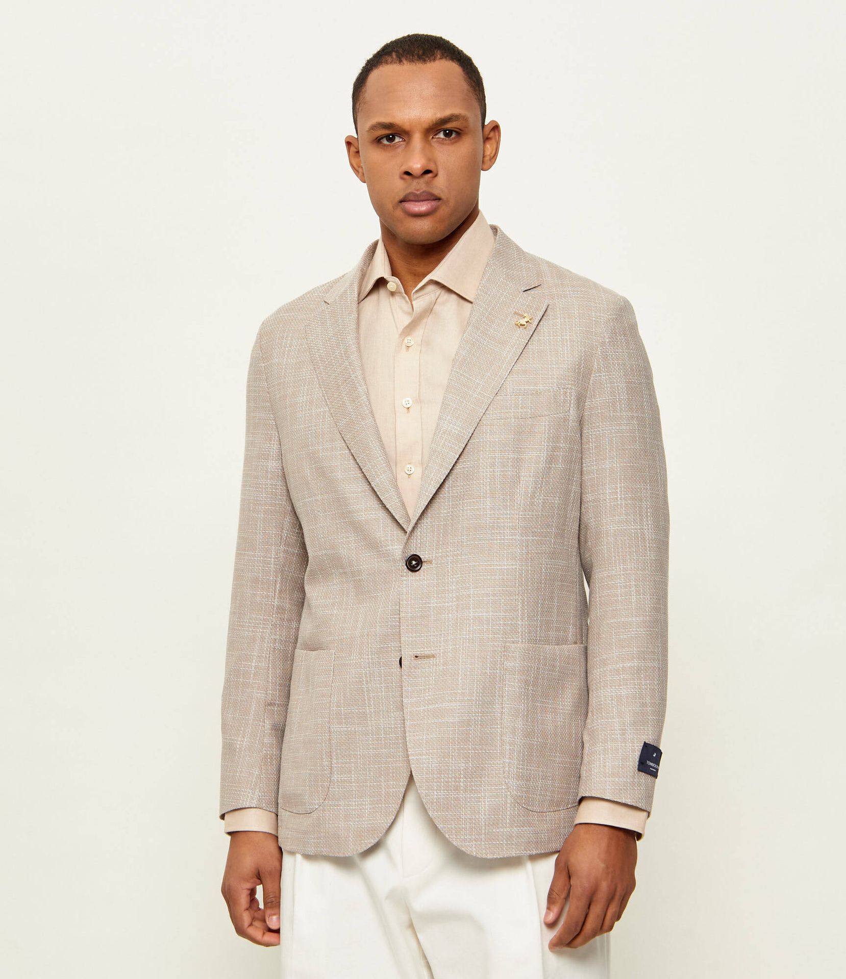 Tombolini Wełniana marynarka Regular Fit z dodatkiem lnu