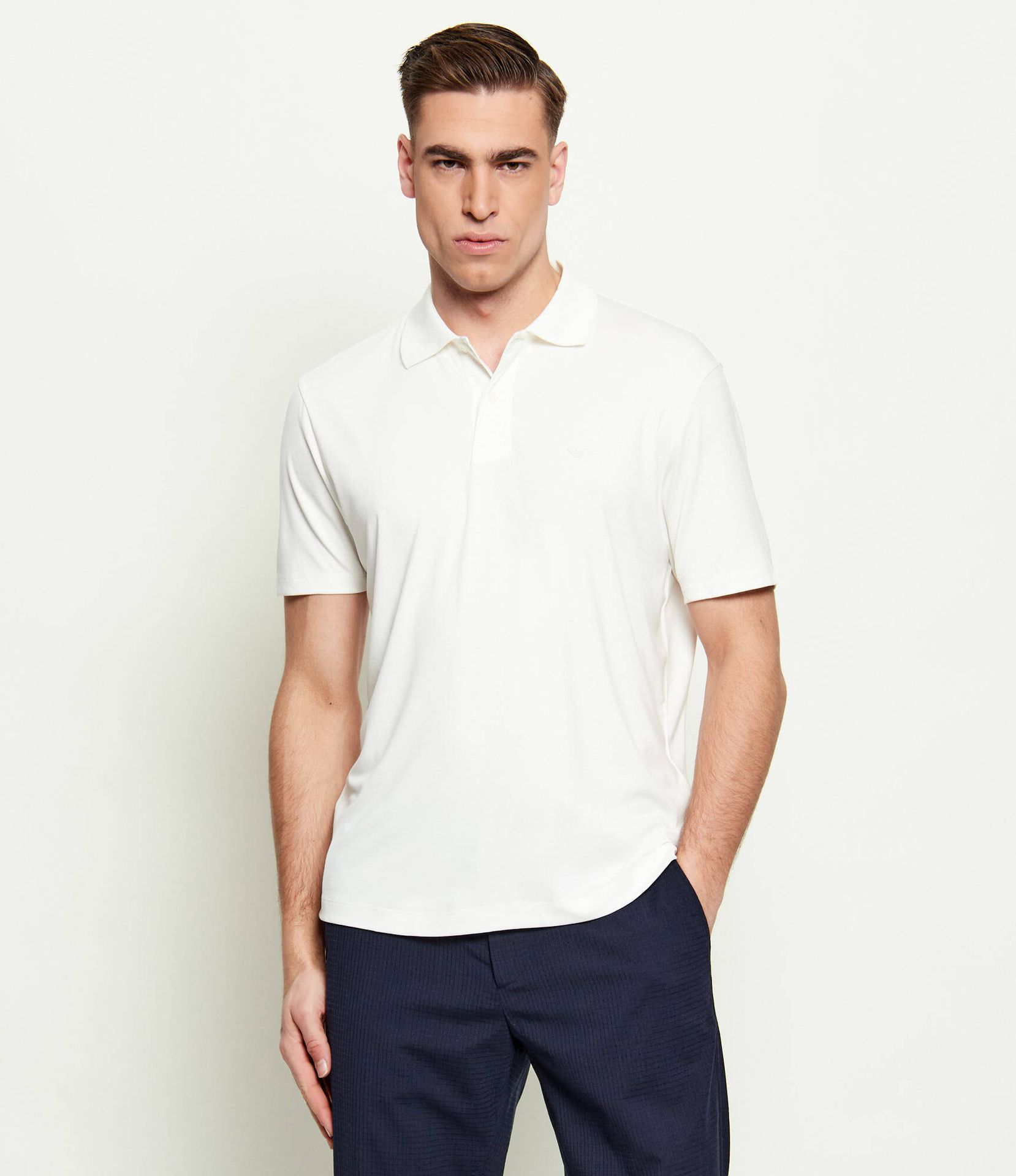 Emporio Armani Polo Slim Fit z dodatkiem jedwabiu