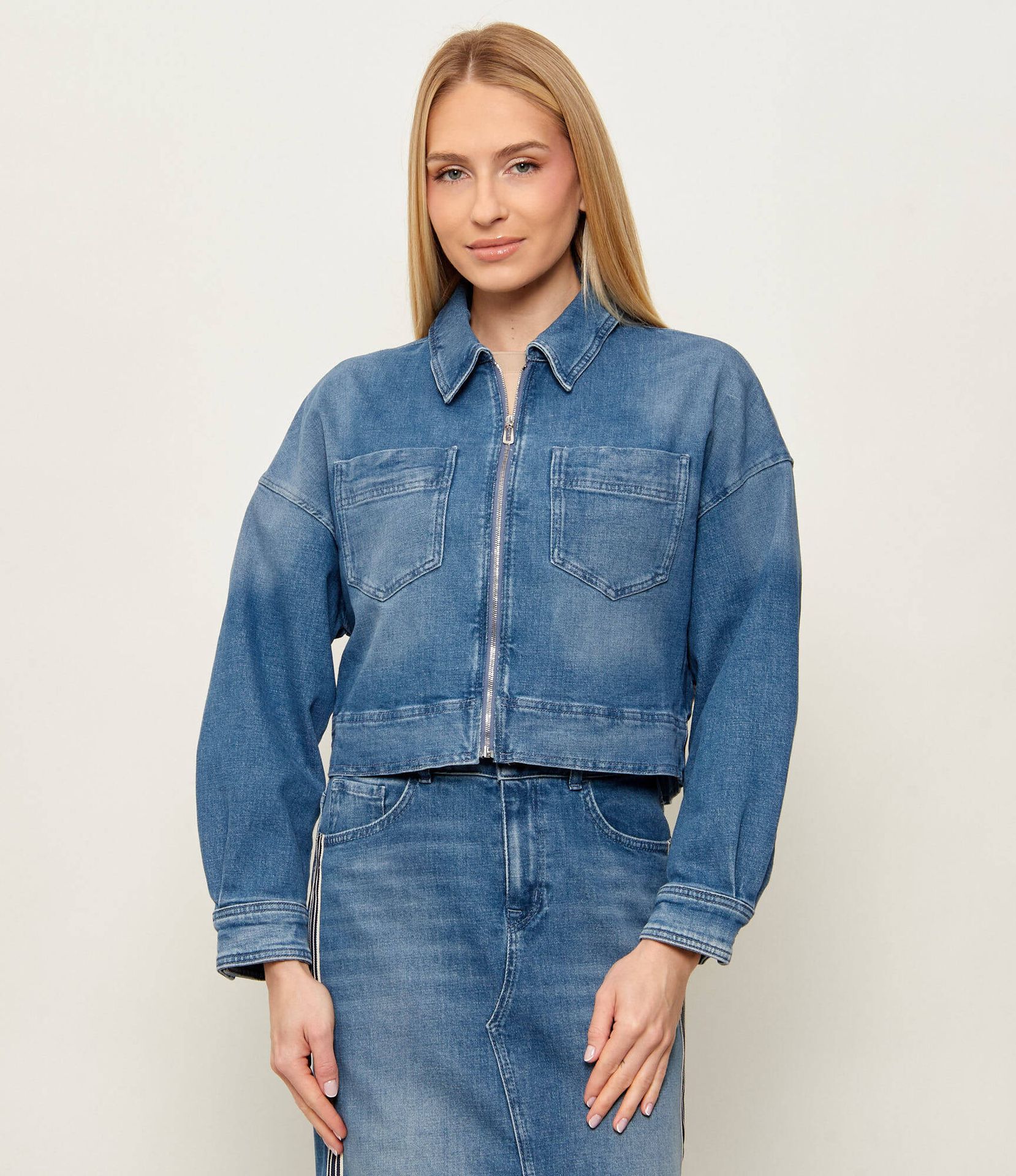 Marc Cain Jeansowa kurtka Loose fit