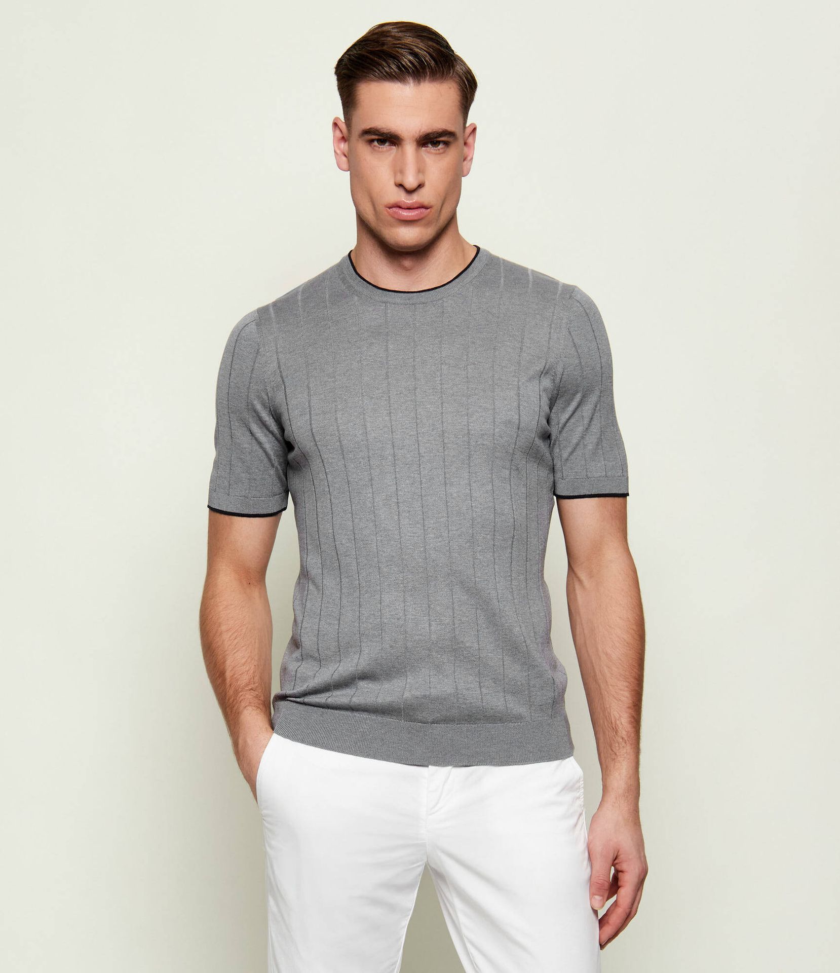 Gran Sasso Jedwabny sweter Slim Fit