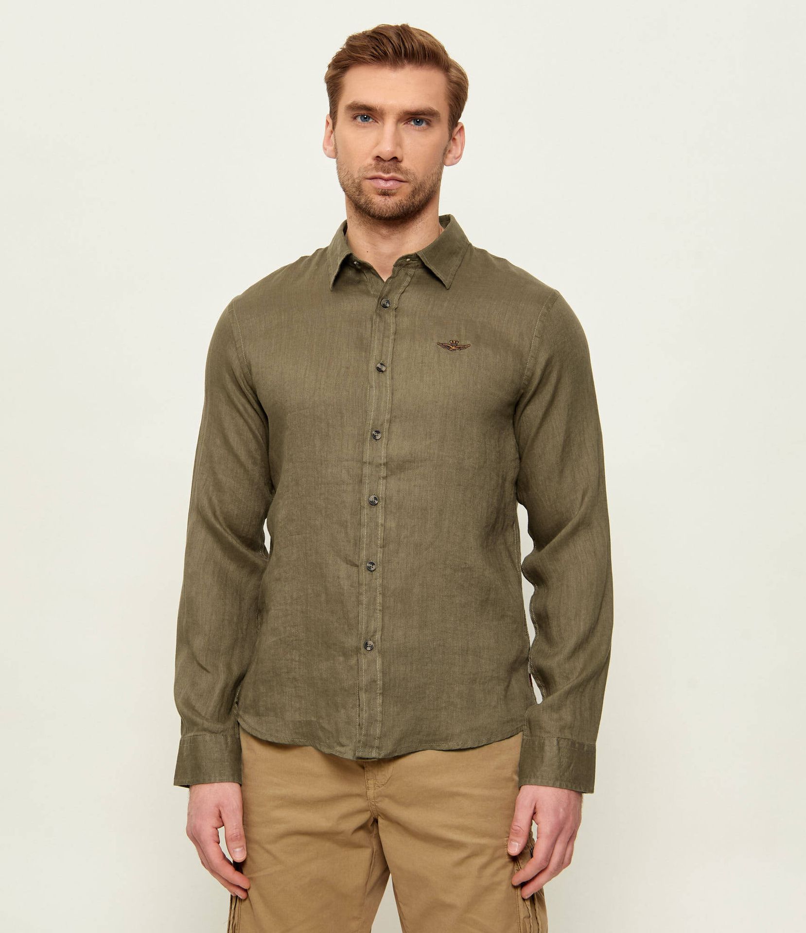 Aeronautica Militare Lniana koszula Regular Fit