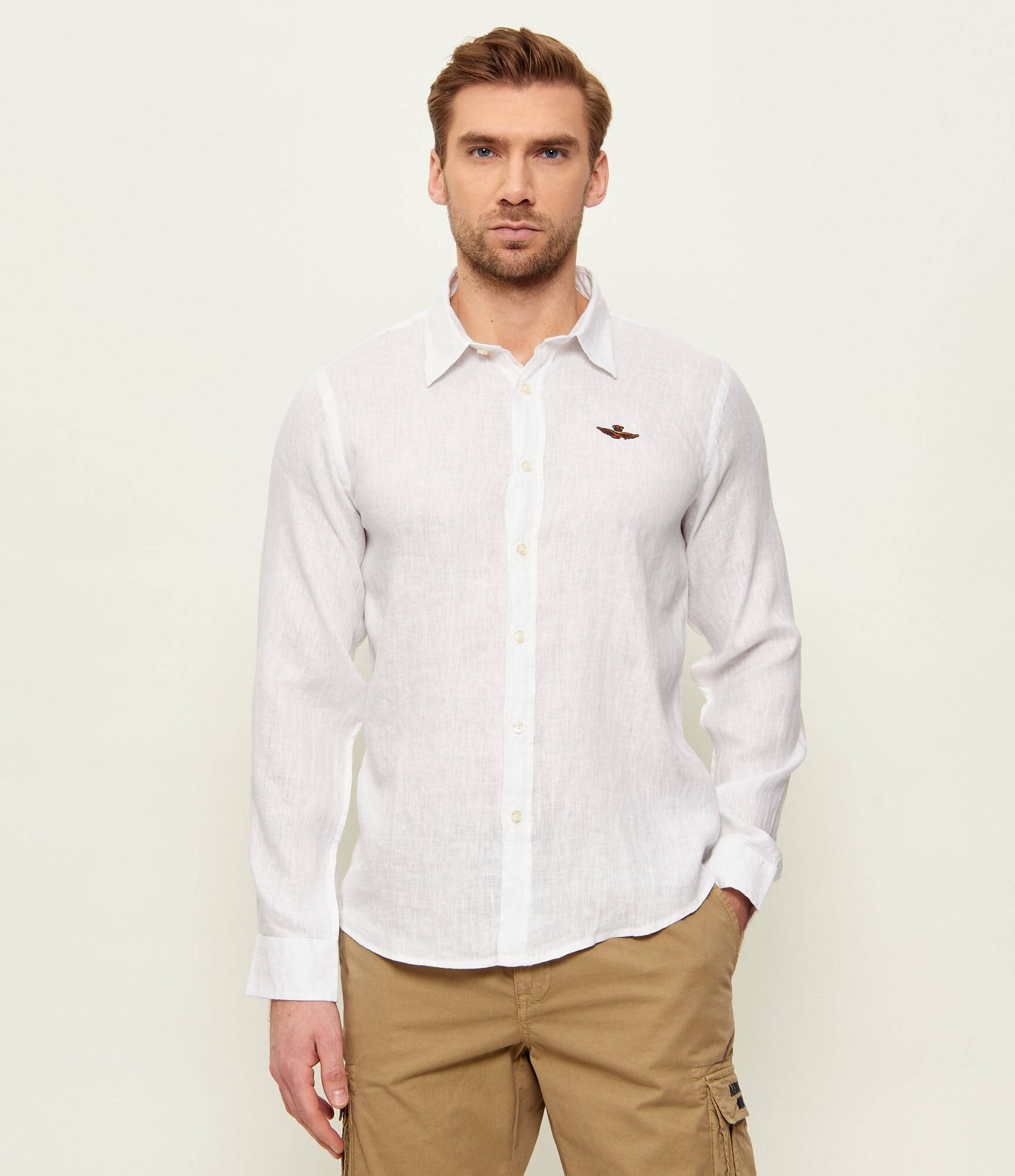 Aeronautica Militare Lniana koszula Regular Fit