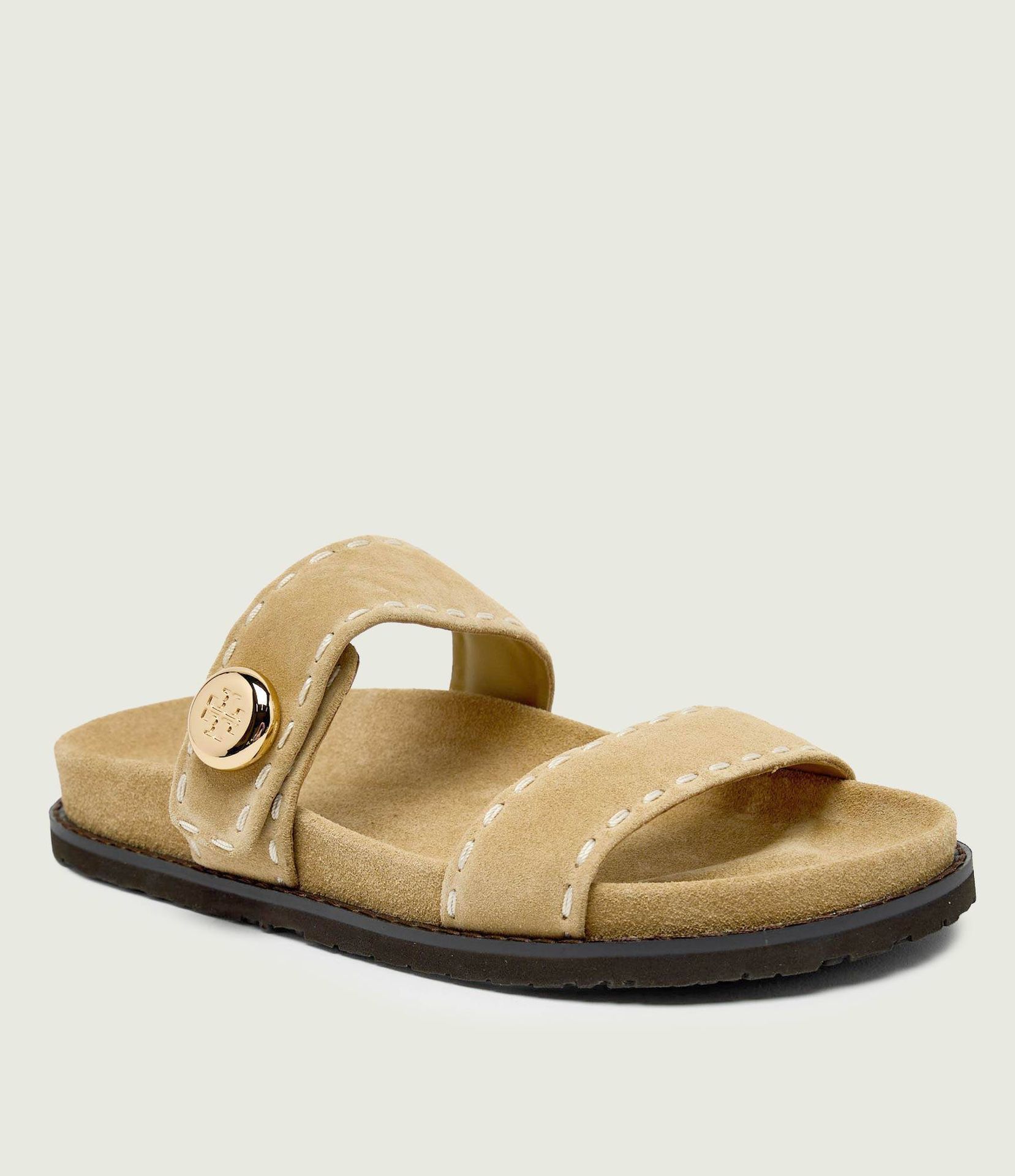 TORY BURCH Klapki ROMY zamsz