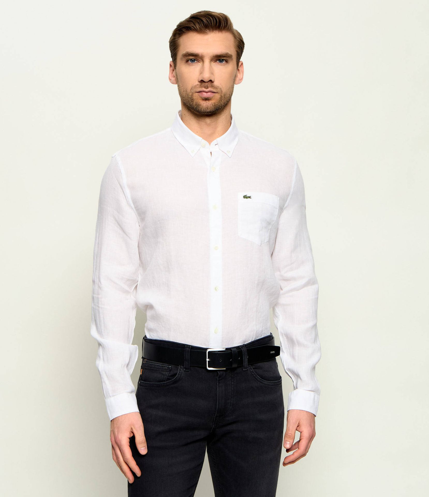 Lacoste Lniana koszula Regular Fit