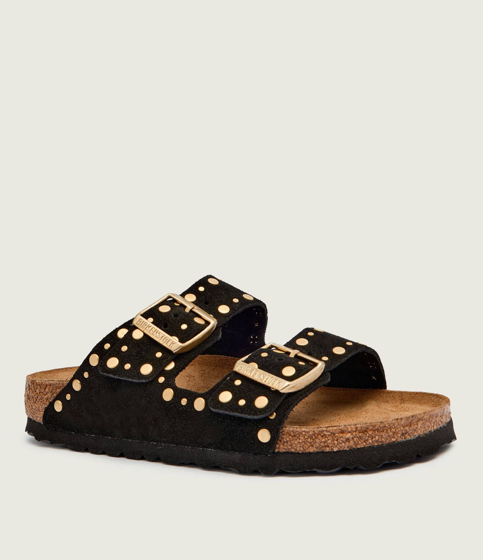 Birkenstock Klapki Arizona Rivet narrow fit zamsz