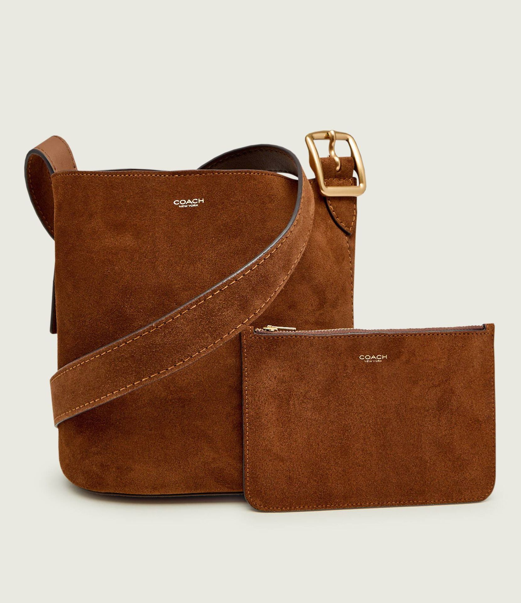 Coach Torebka na ramię + saszetka BLEECKER zamsz
