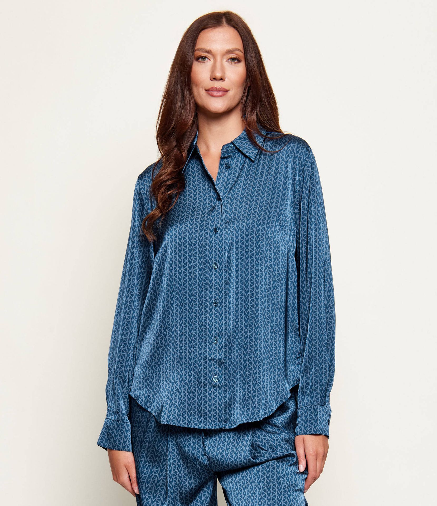Michael Kors Satynowa koszula MK2000 Relaxed fit
