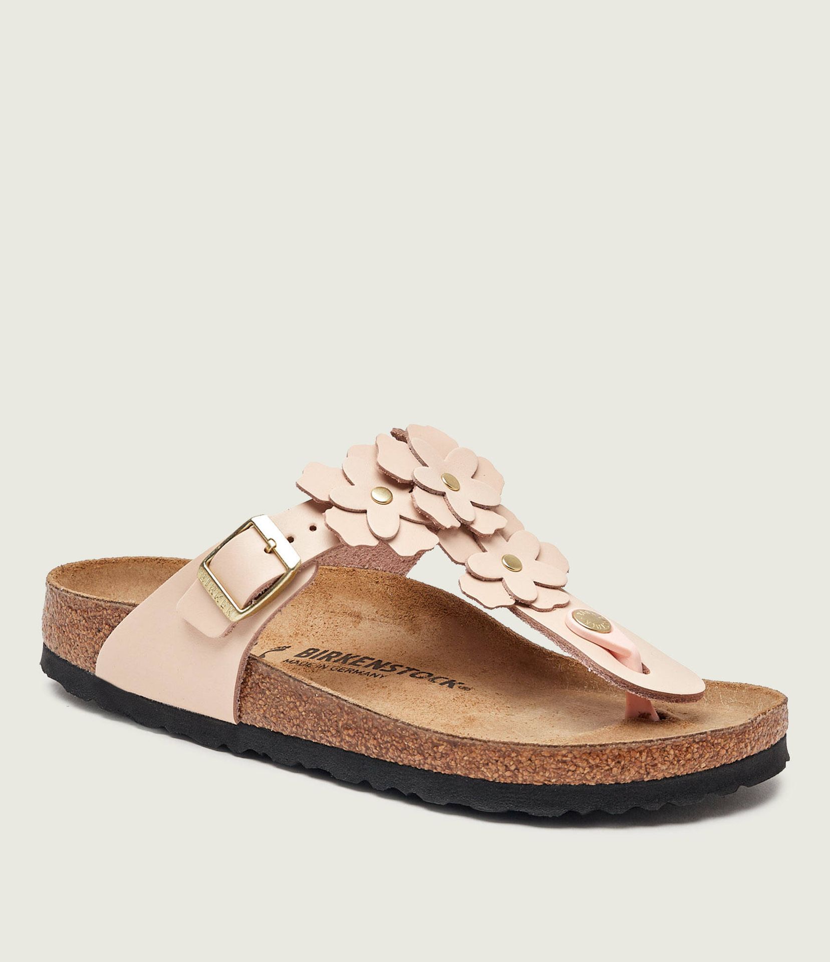 Birkenstock Skórzane japonki Gizeh Flowers narrow fit