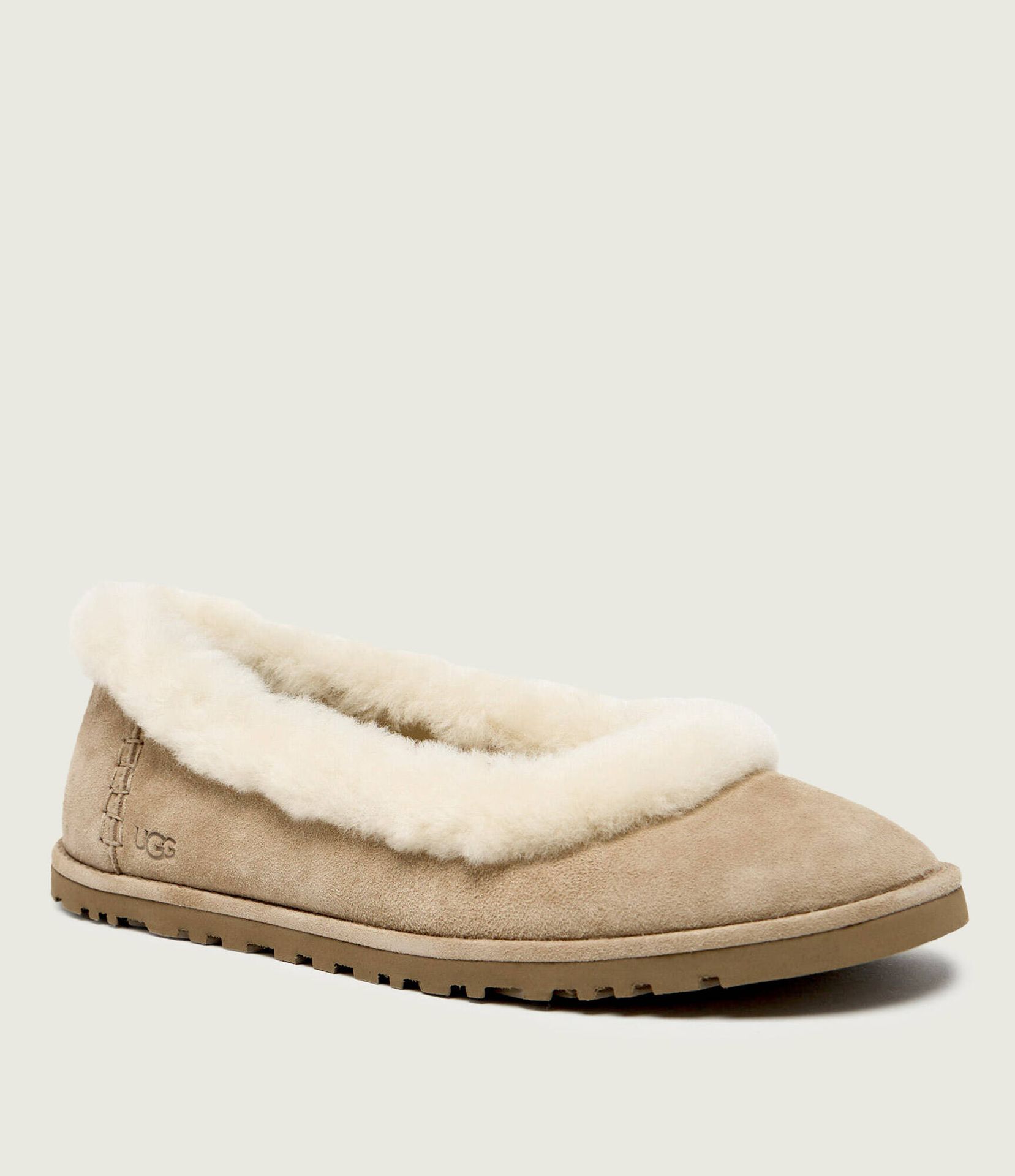 UGG Baleriny ZORA shearling zamsz z dodatkiem wełny