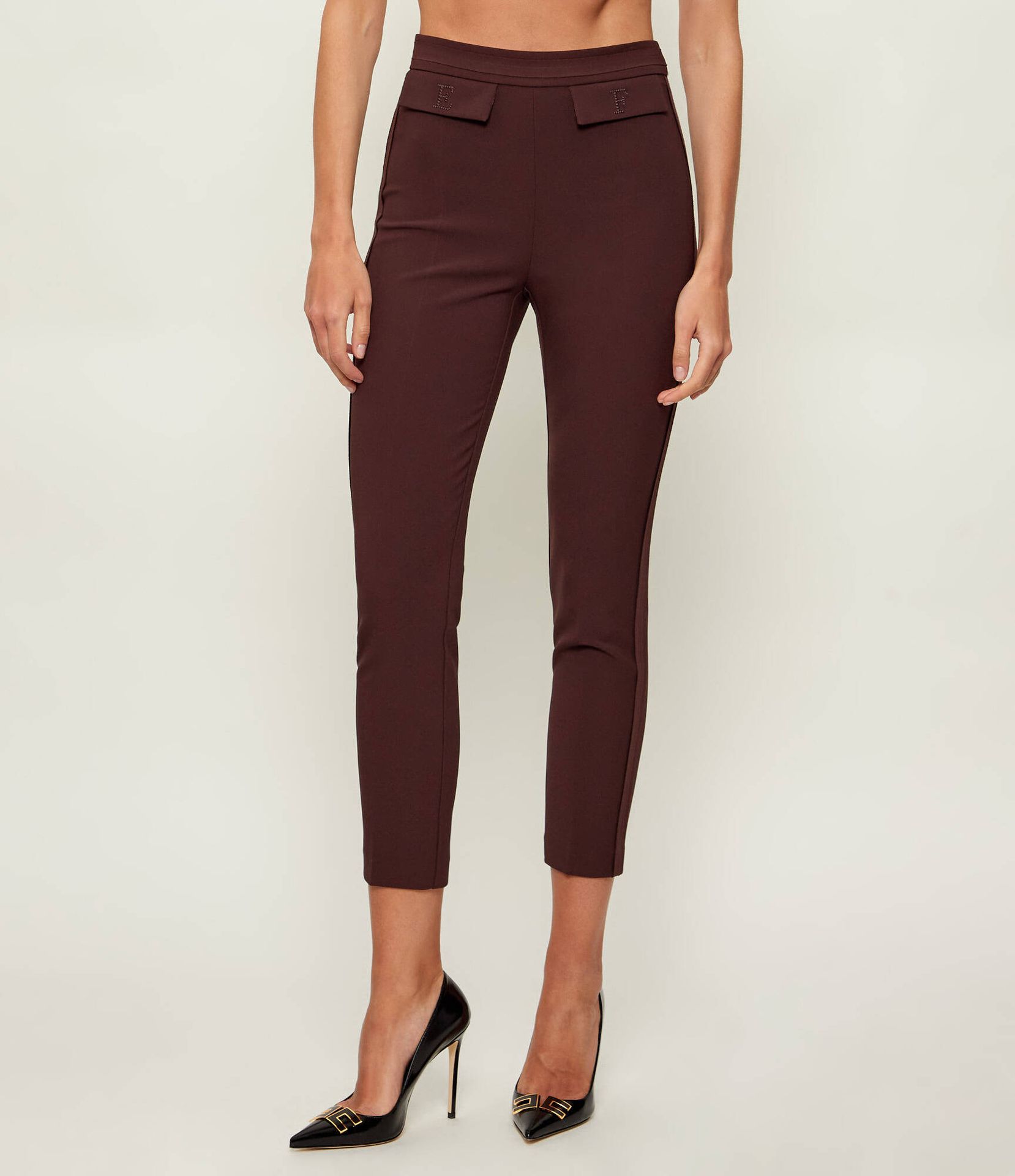 Elisabetta Franchi Spodnie cygaretki Slim Fit