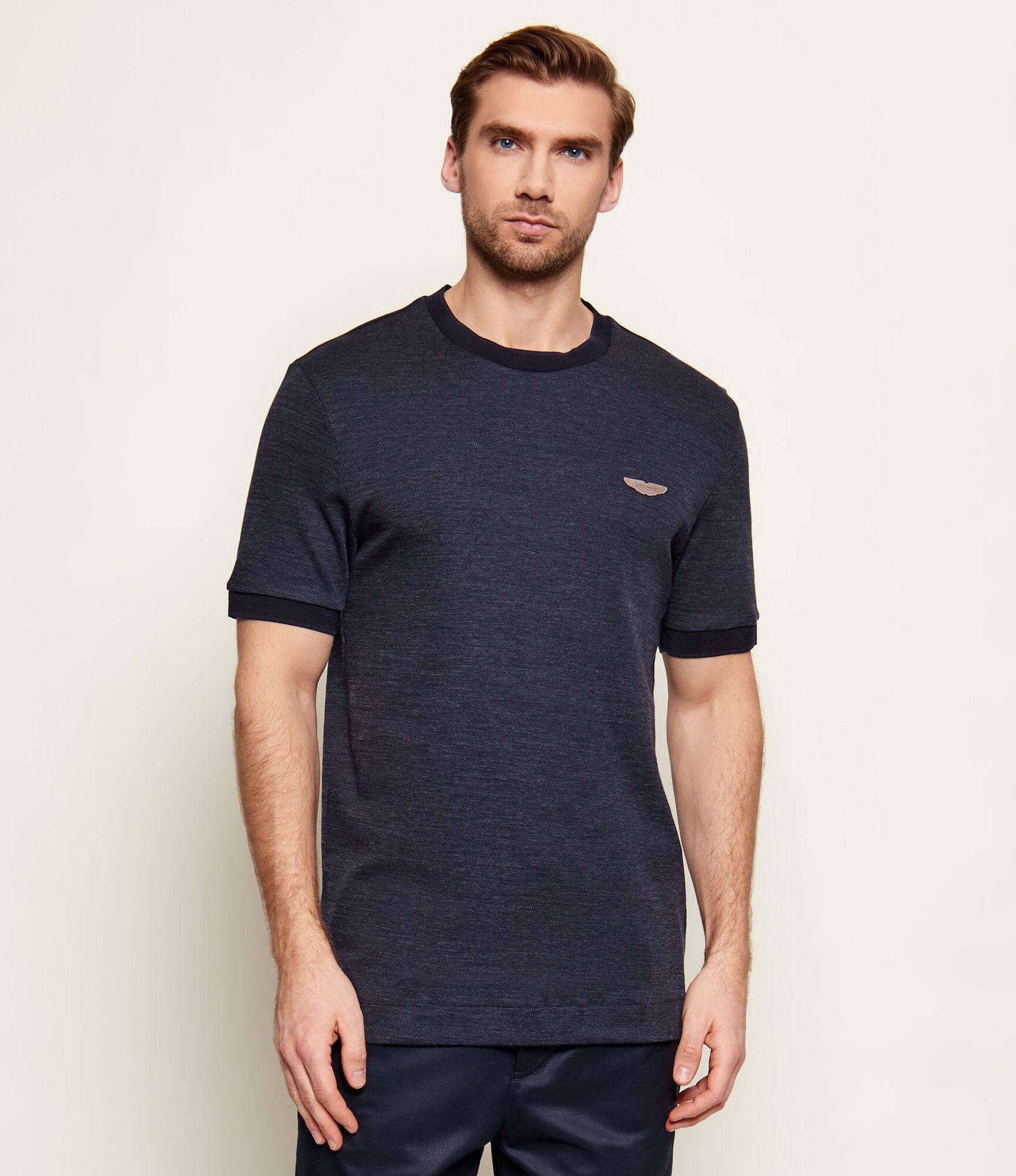 BOSS BLACK T-shirt C-Thompson 242_AM BOSS x ASTON MARTIN Regular Fit z dodatkiem wełny