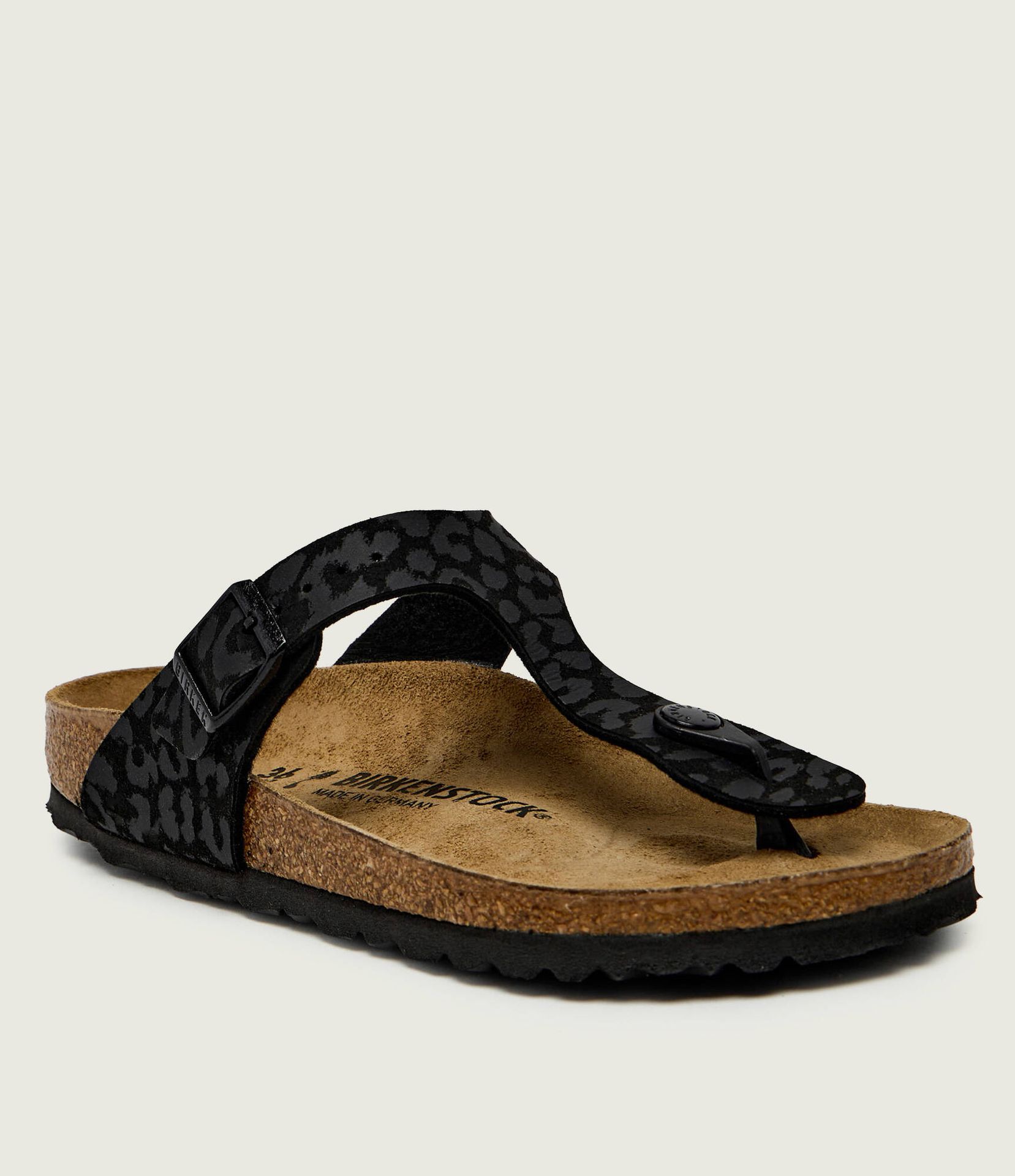 Birkenstock Japonki Gizeh narrow fit z dodatkiem skóry