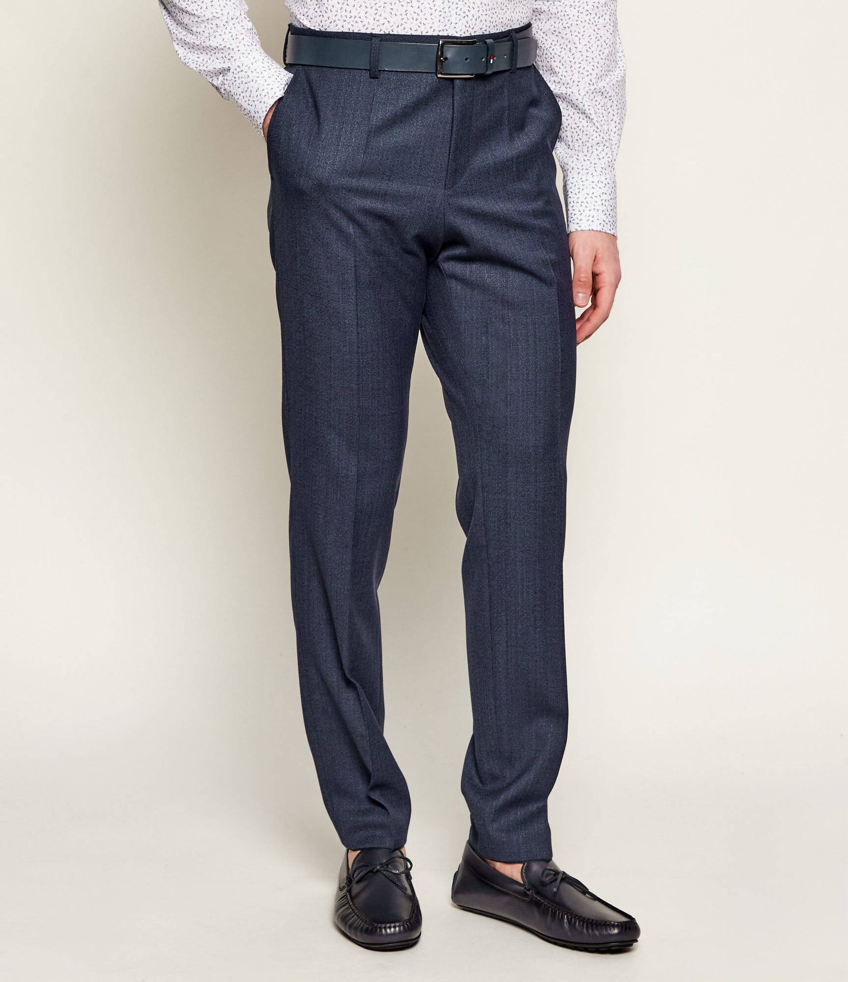 BOSS BLACK Wełniane spodnie H-Genius-253 Slim Fit