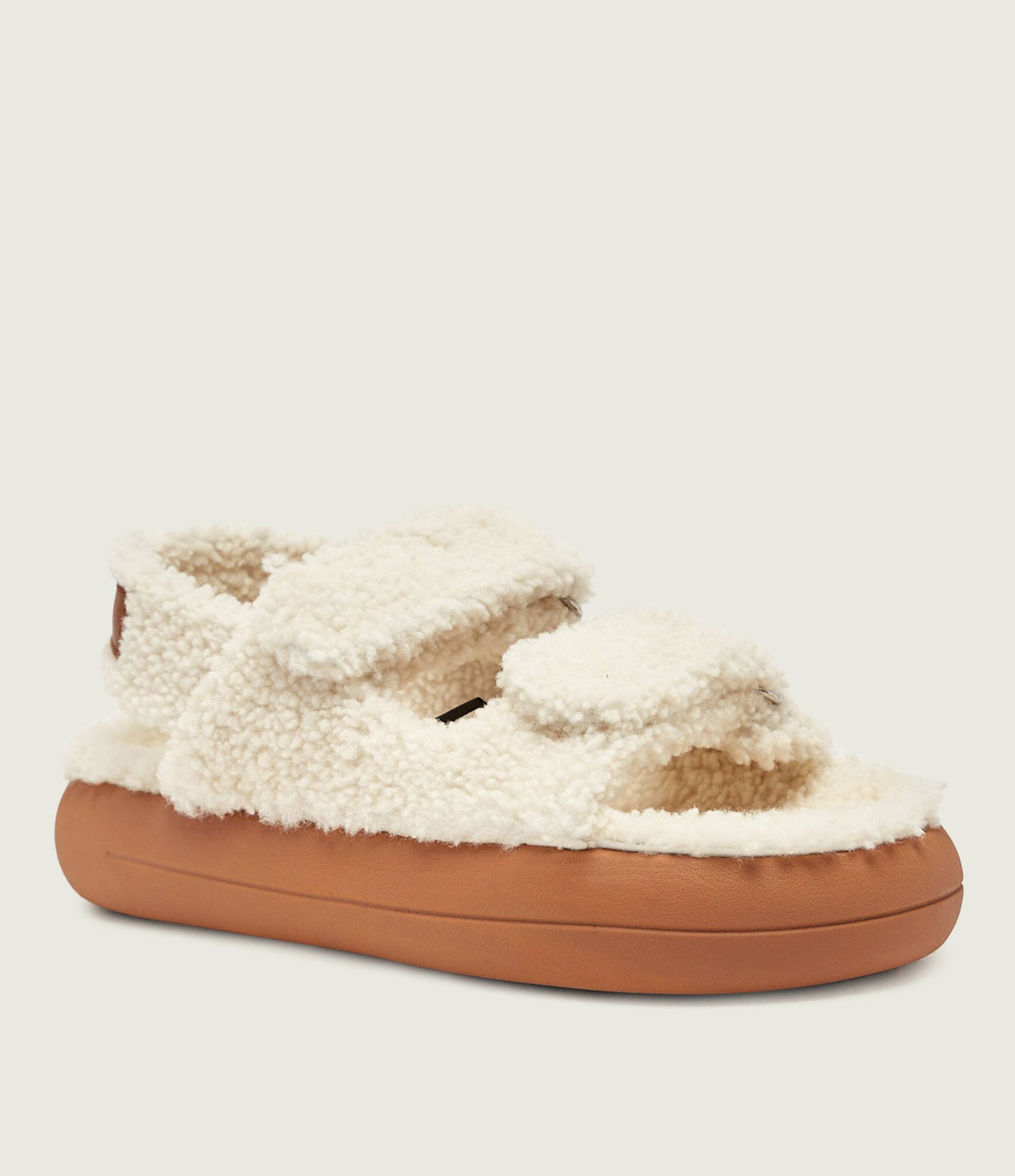 Moon Boot Wełniane sandały shearling