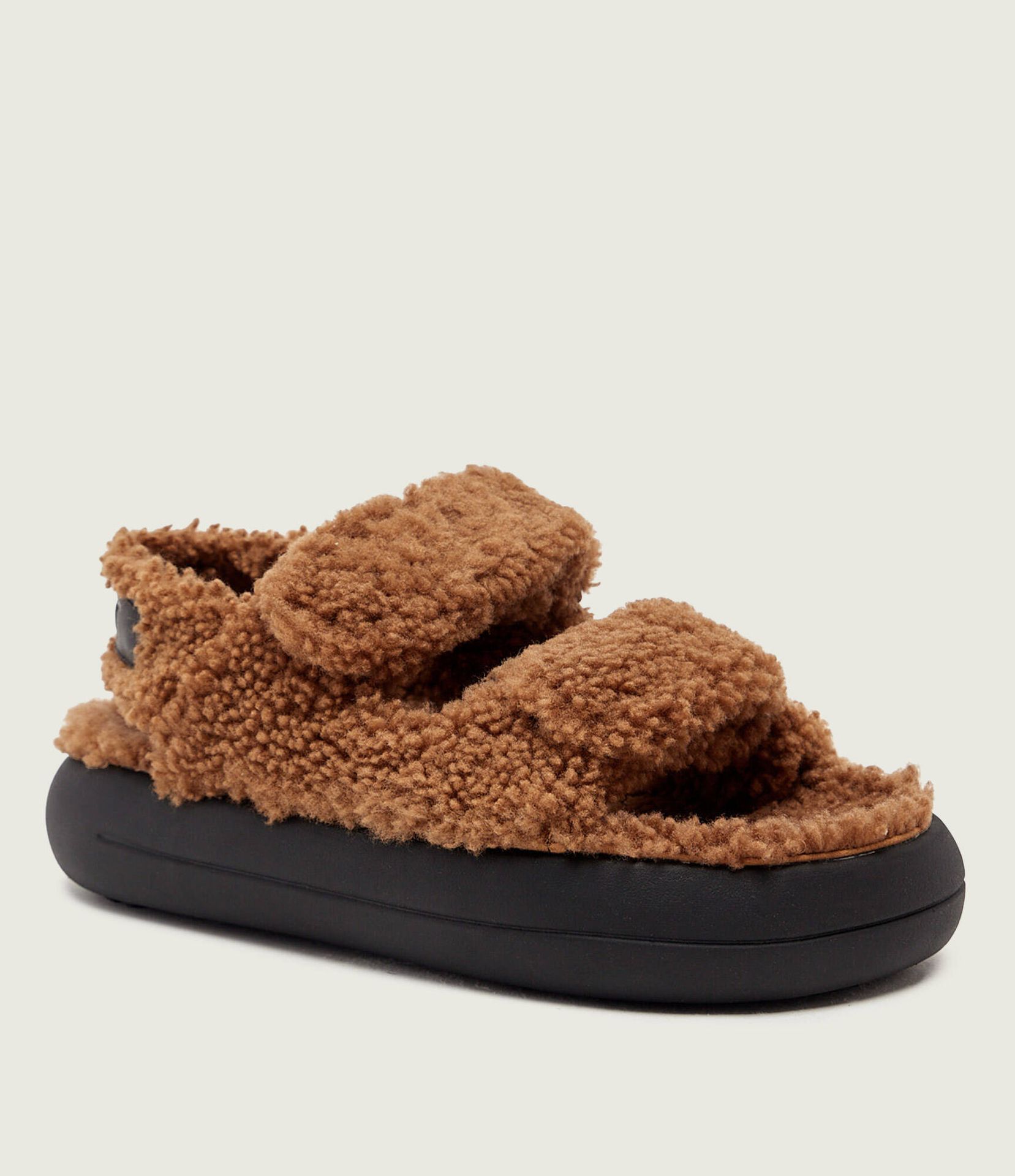 Moon Boot Wełniane sandały shearling
