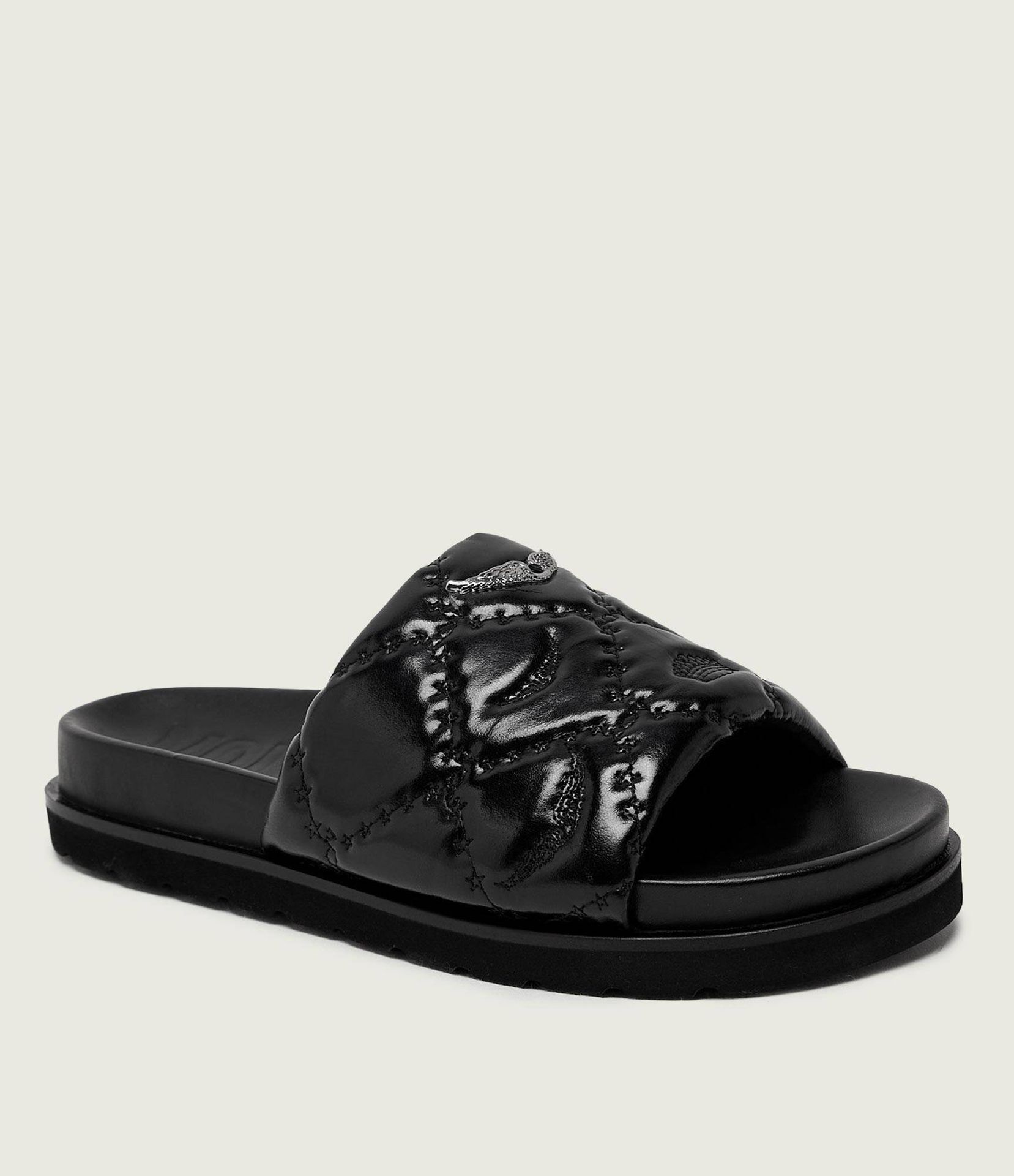 Zadig&Voltaire Skórzane klapki TEDDY BARE VINTAGE
