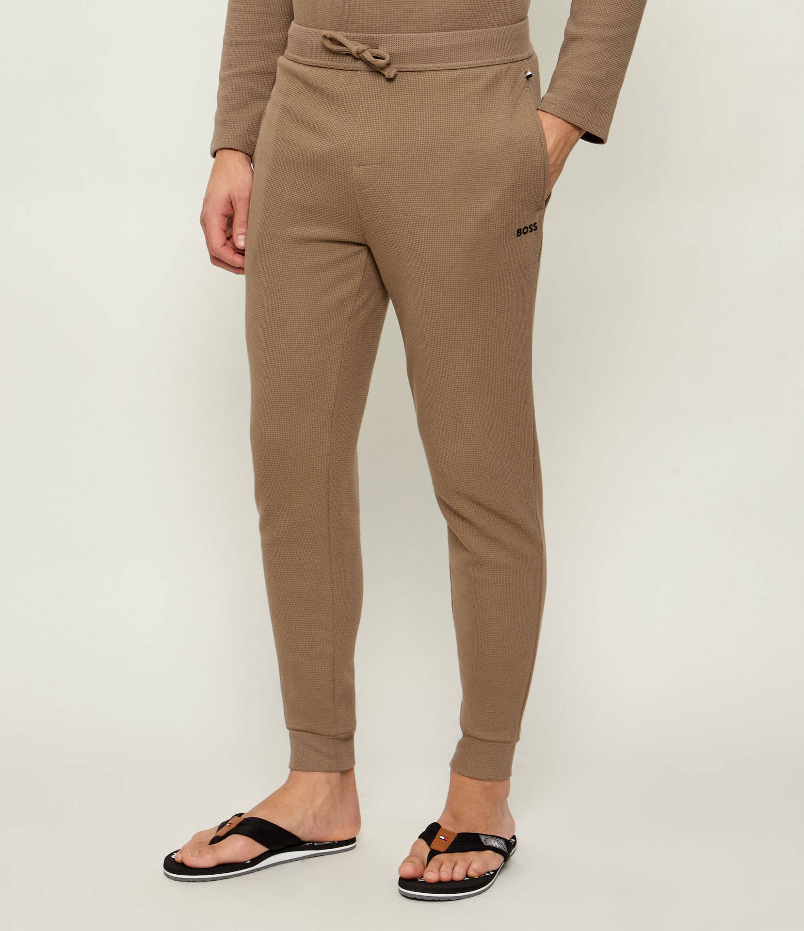 BOSS BLACK Spodnie od piżamy Waffle Regular Fit