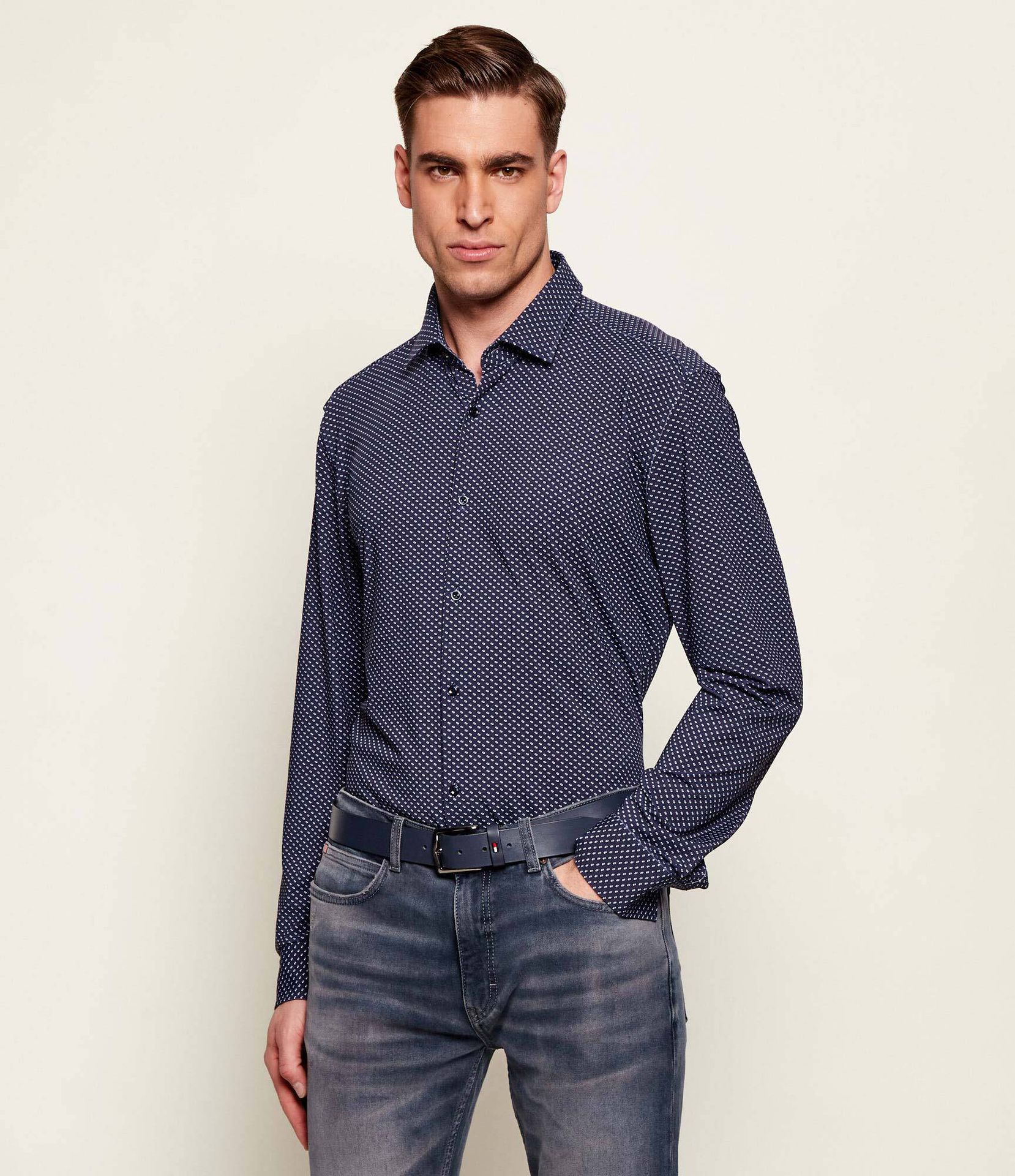 HUGO Koszula Kenno Slim Fit stretch