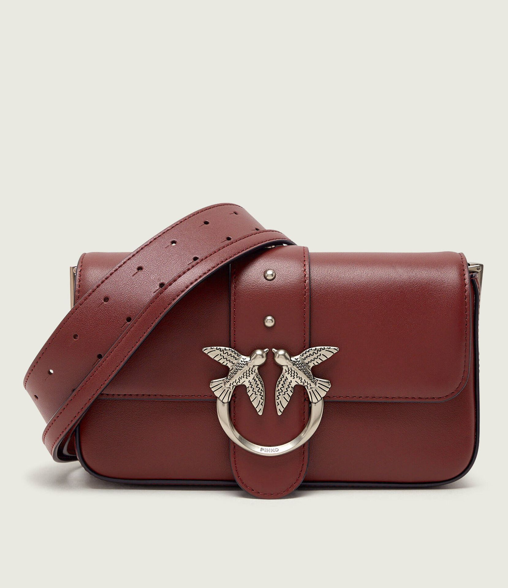 Pinko Skórzana torebka na ramię LOVE ONE MINI SLOUCHY