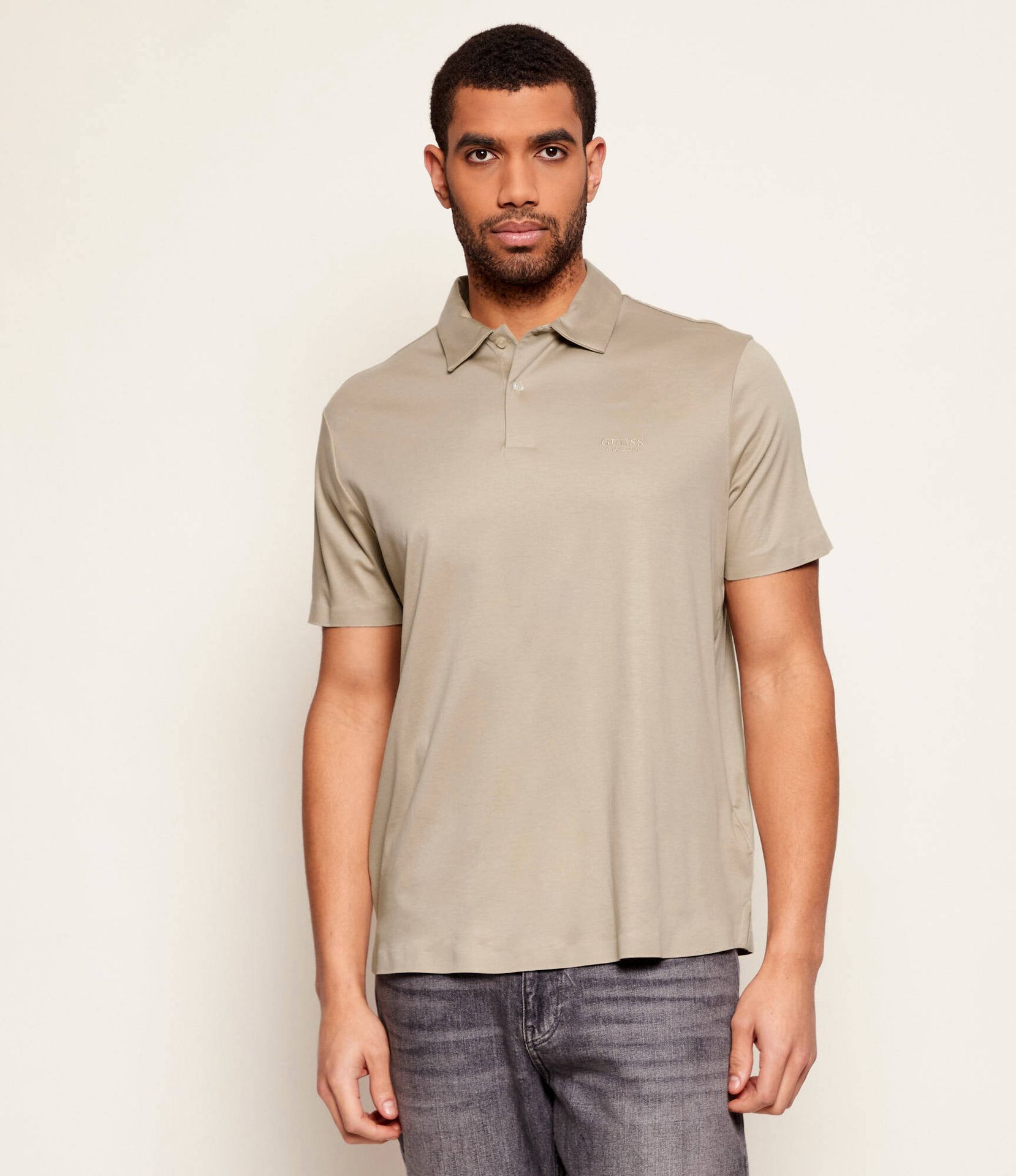 GUESS Polo Regular Fit z dodatkiem jedwabiu