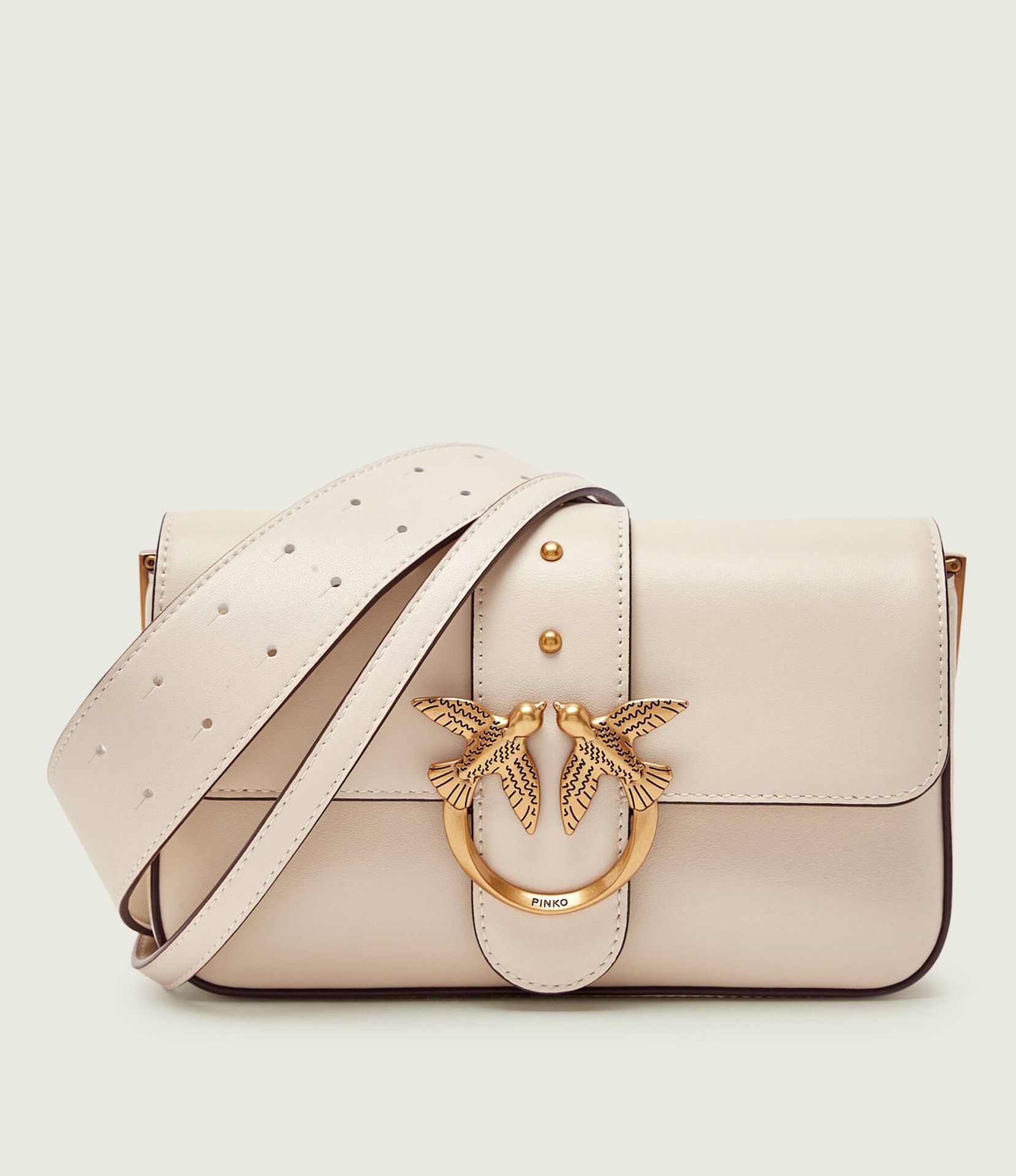 Pinko Skórzana torebka na ramię LOVE ONE MINI SLOUCHY