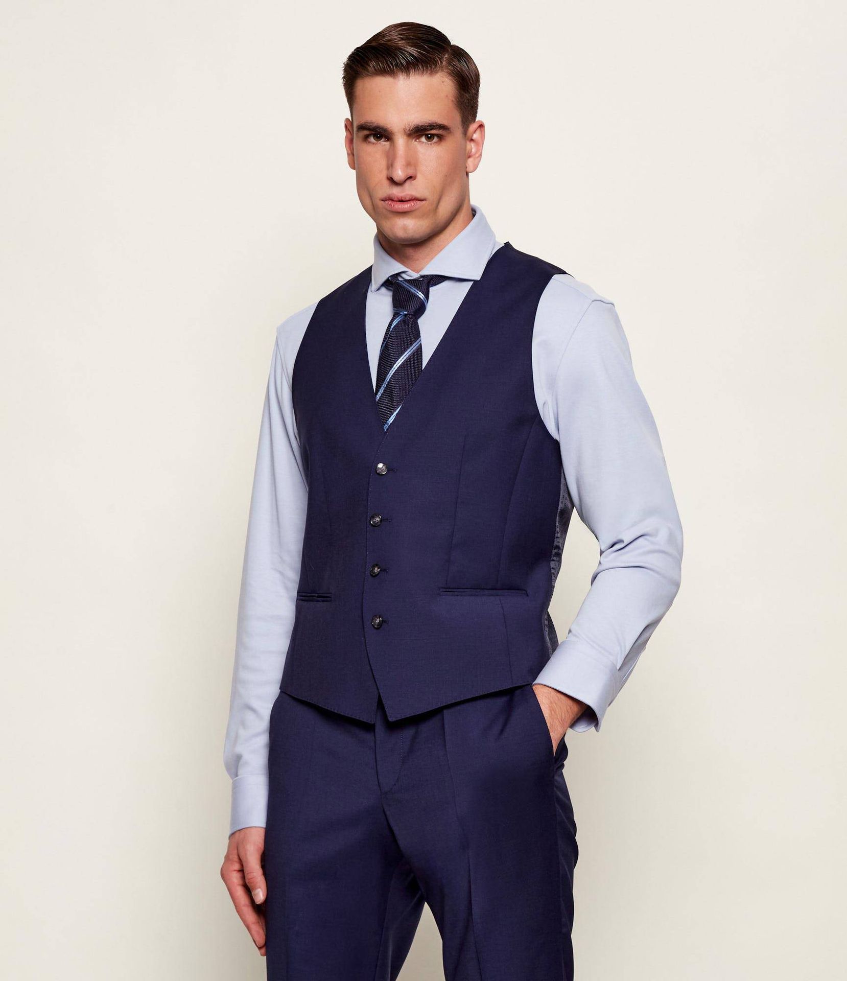 BOSS BLACK Wełniana kamizelka H-HUGE Slim Fit