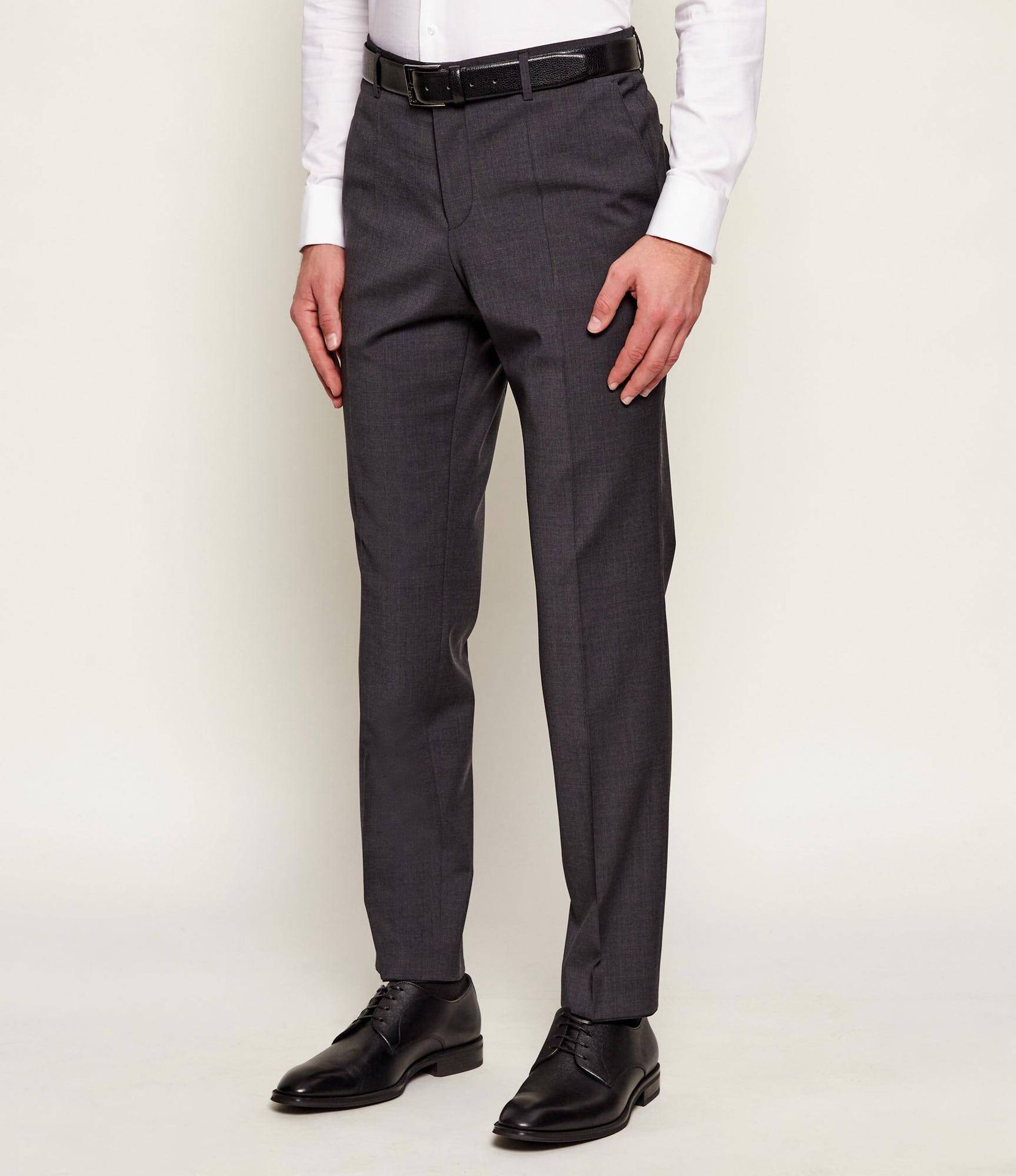 BOSS BLACK Wełniane spodnie H-Genius-MM-251 Slim Fit