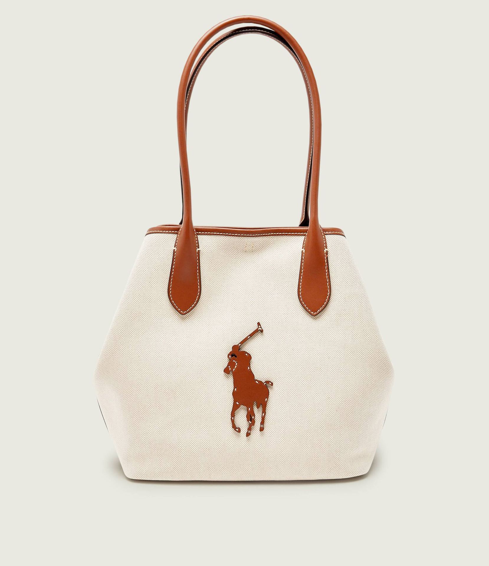 POLO RALPH LAUREN Shopperka z dodatkiem skóry