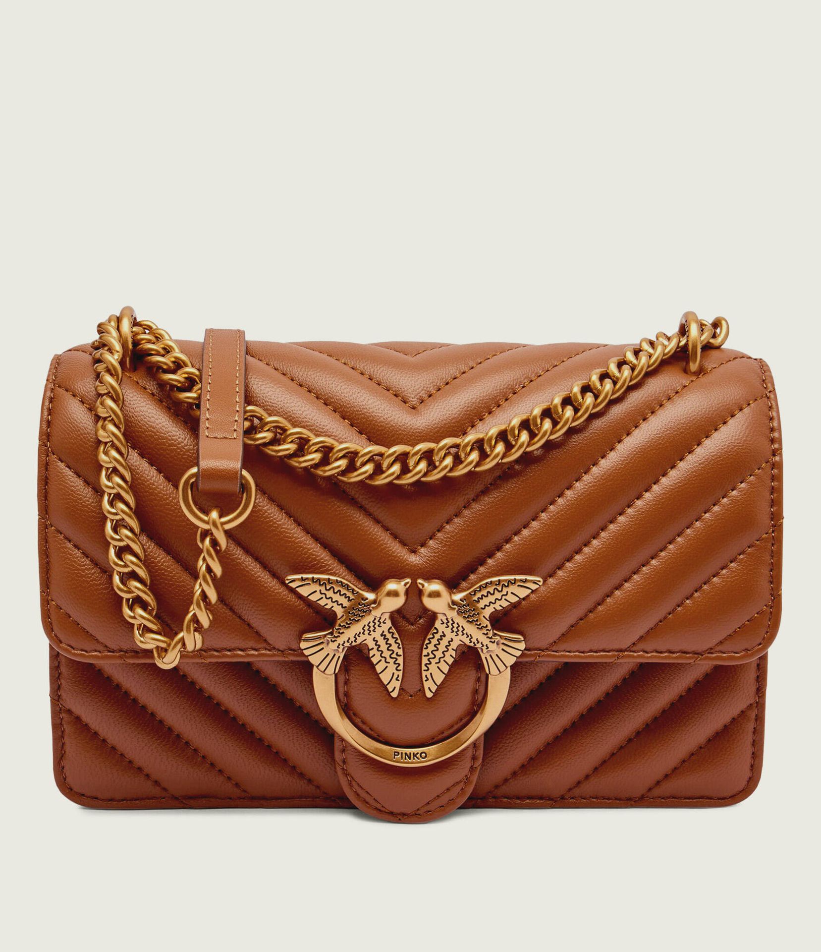 Pinko Skórzana torebka na ramię Love One Mini