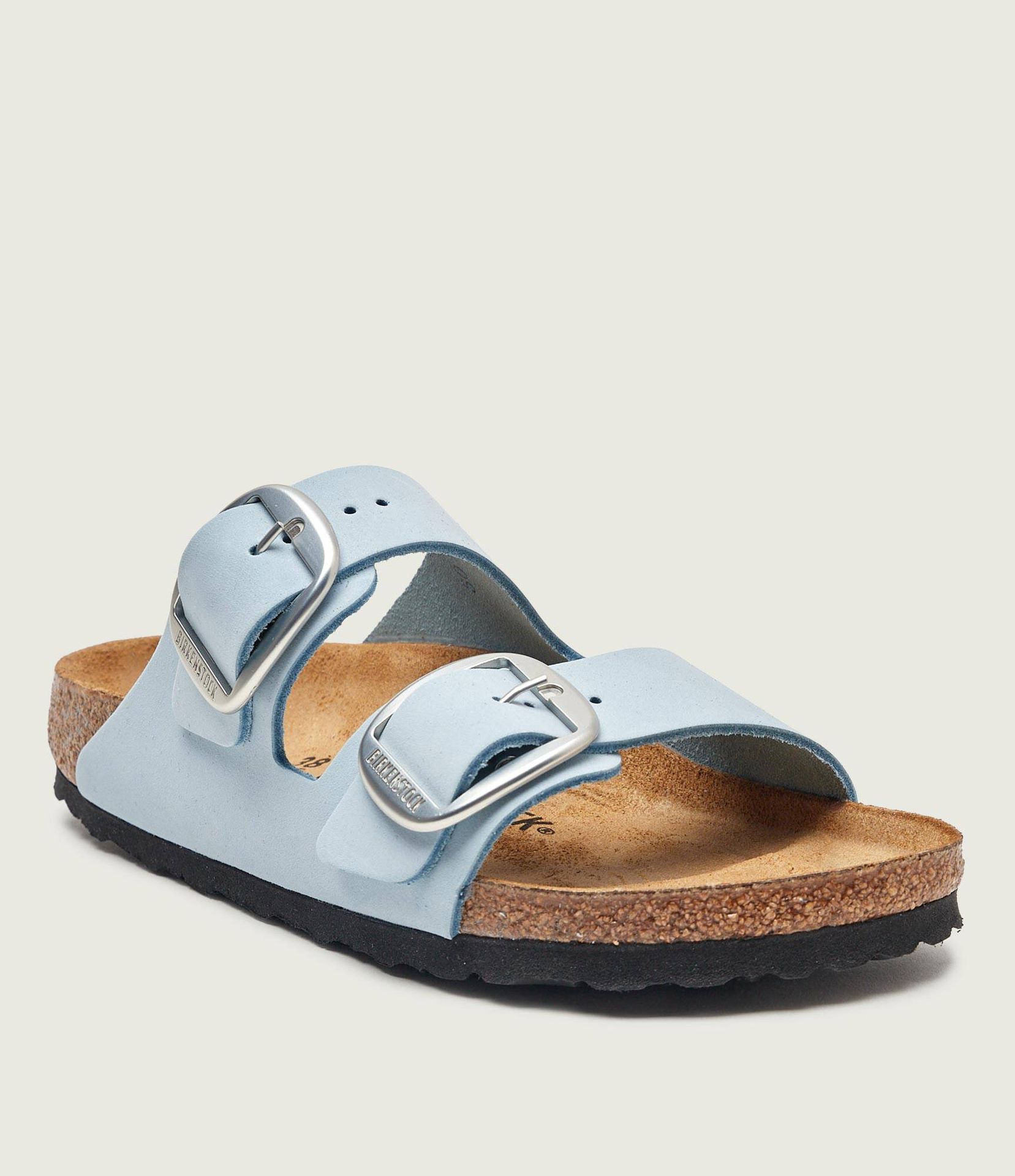 Birkenstock Skórzane klapki Arizona Big Buckle narrow fit zamsz