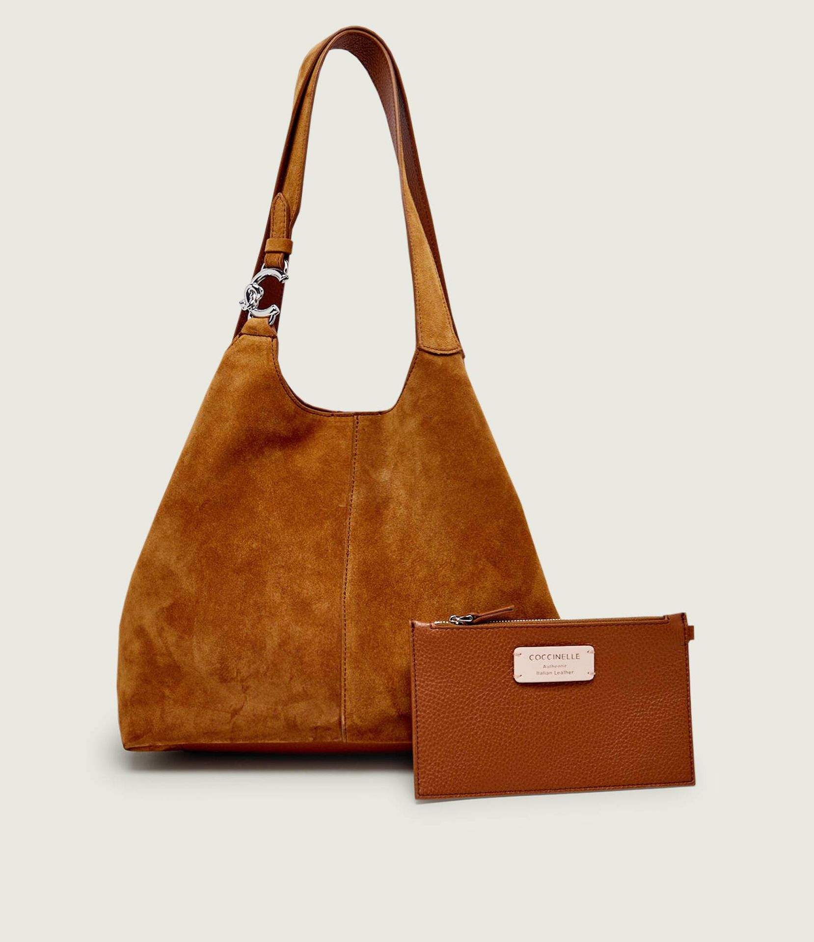 Coccinelle Shopperka + saszetka C-EASY zamsz