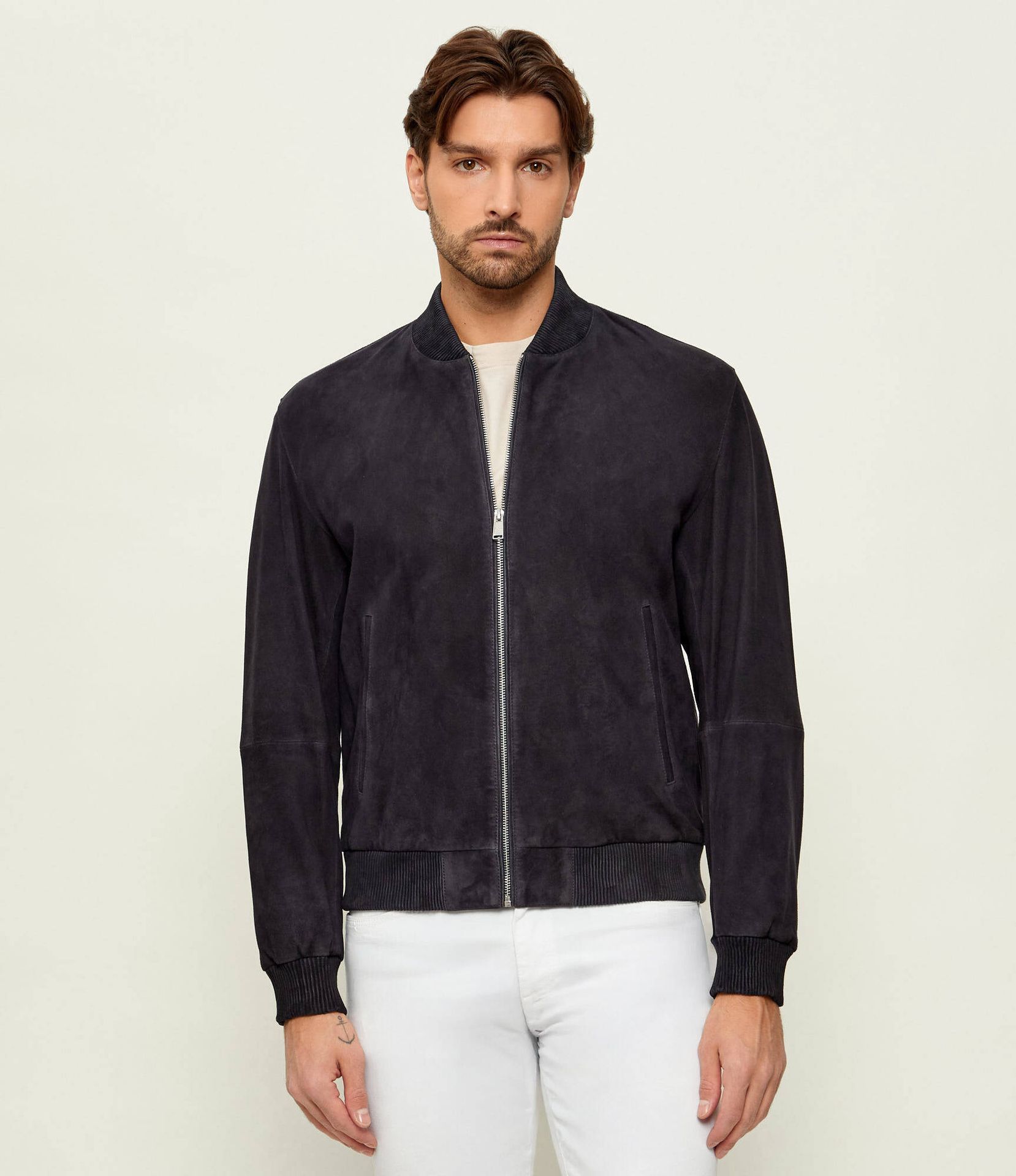 BOSS BLACK Skórzana kurtka bomber H-Muller Regular Fit
