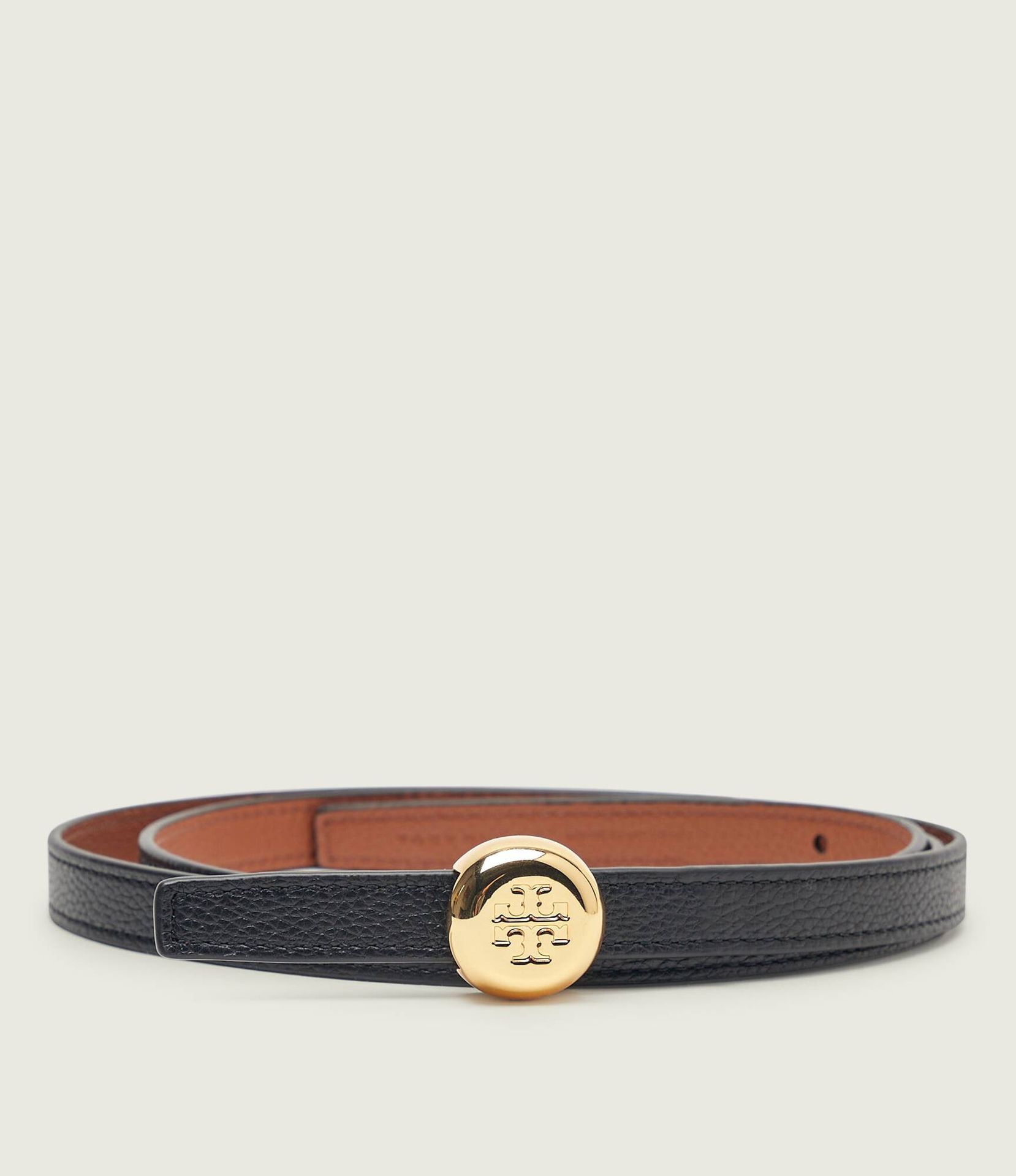 TORY BURCH Skórzany dwustronny pasek Romy Reversible