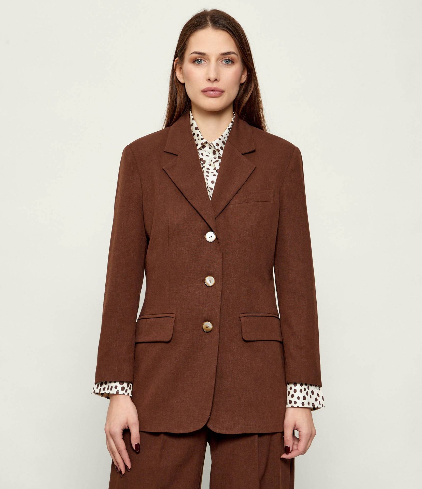 Marella SPORT Marynarka MLSCACHI Regular Fit z dodatkiem lnu