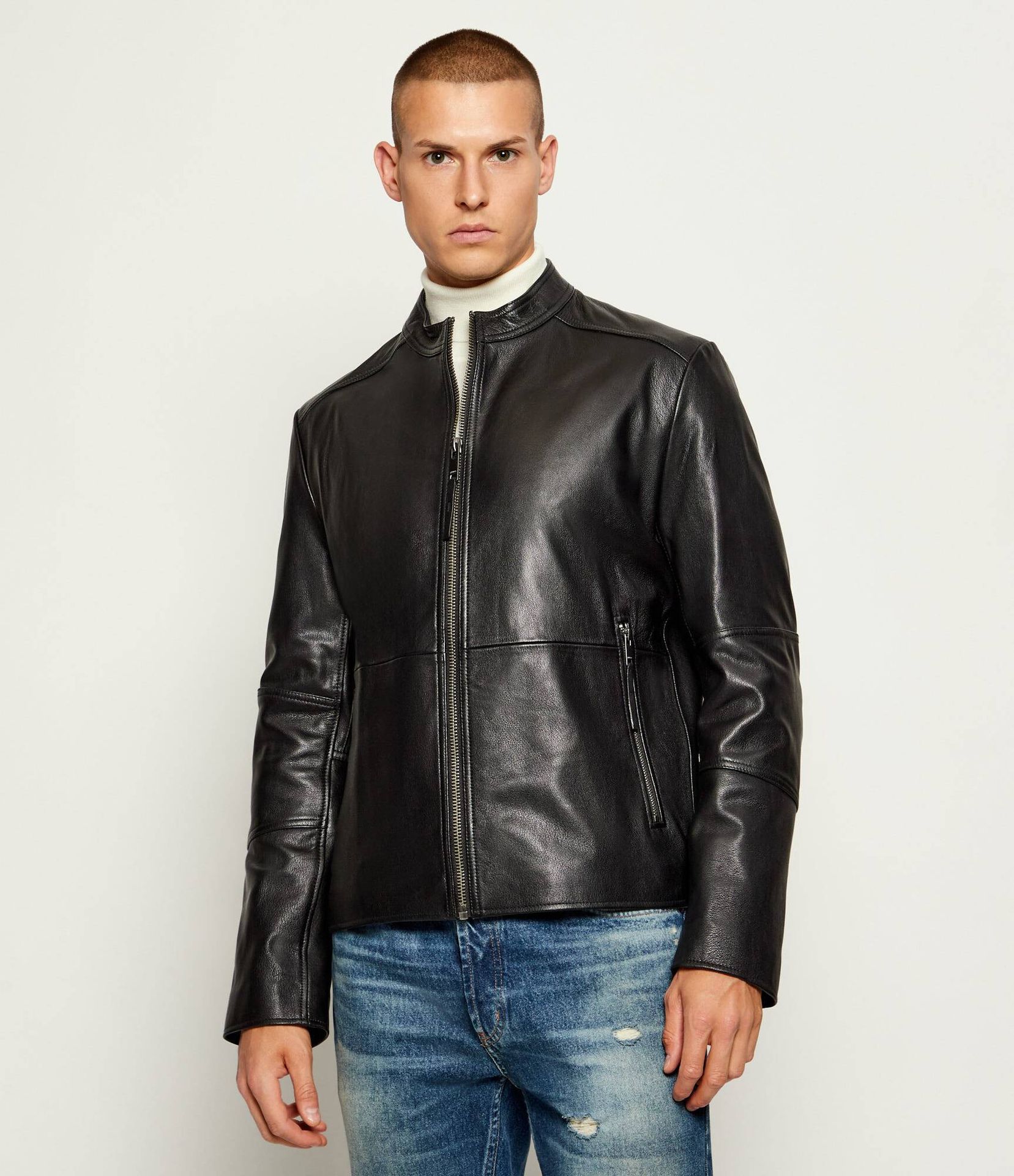 HUGO Skórzana kurtka Lokis-3 Slim Fit
