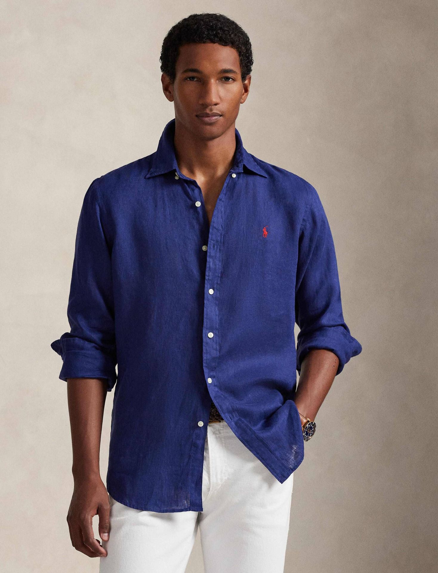 POLO RALPH LAUREN Lniana koszula Custom fit