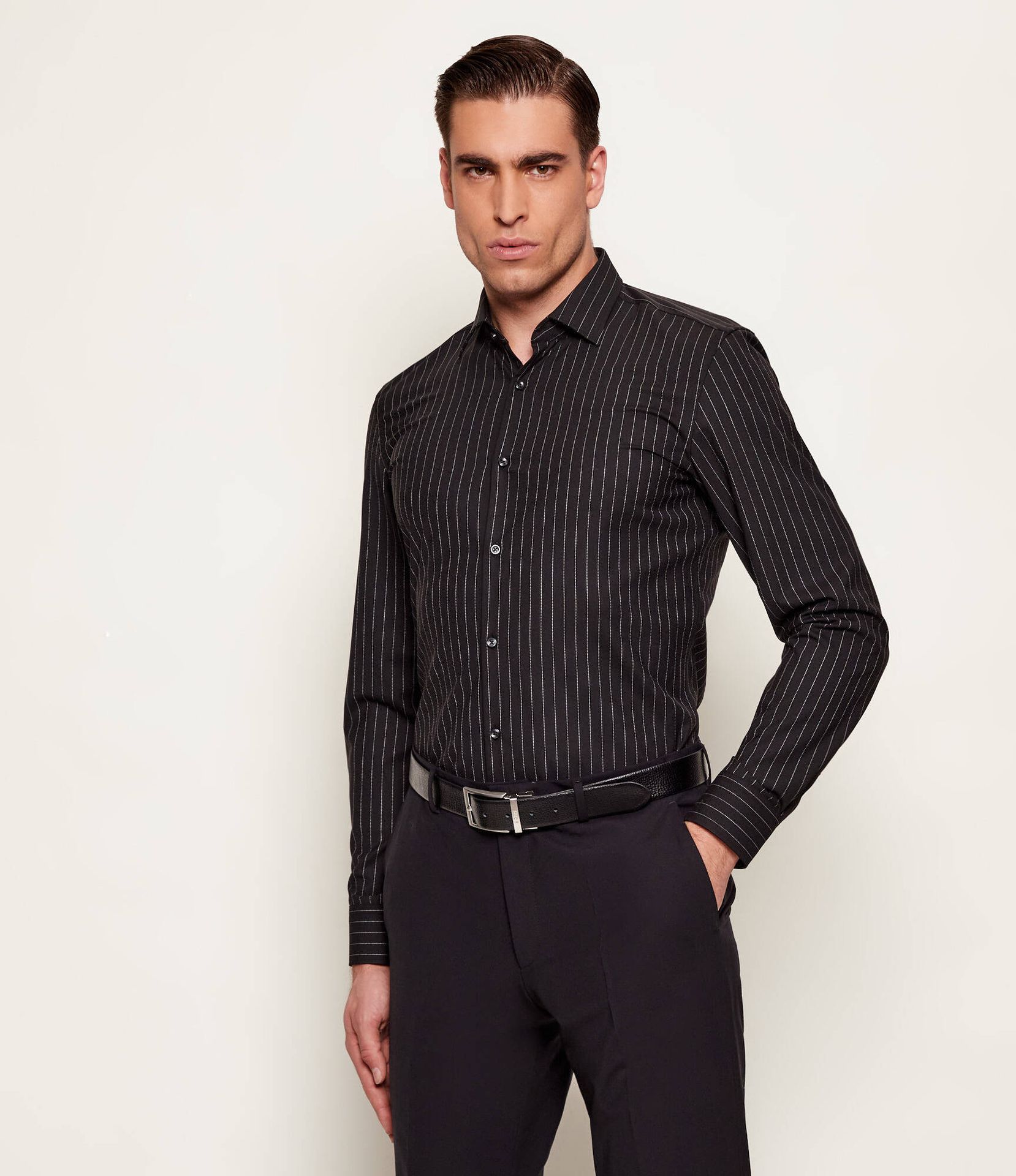 HUGO Koszula Kenno stretch Slim Fit z dodatkiem wełny