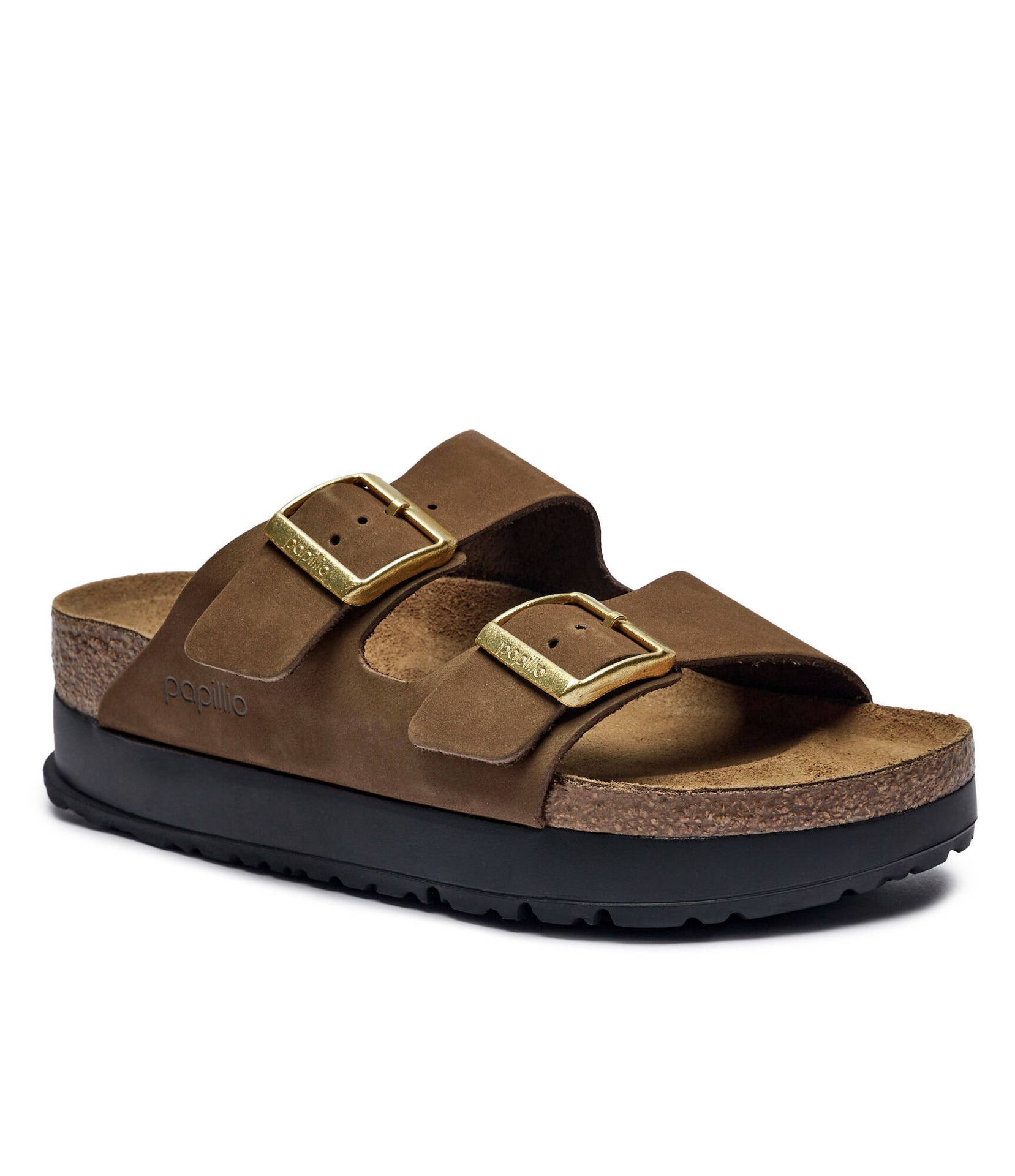 Birkenstock Skórzane klapki Arizona Flex Platform Birkenstock x Papillio narrow fit